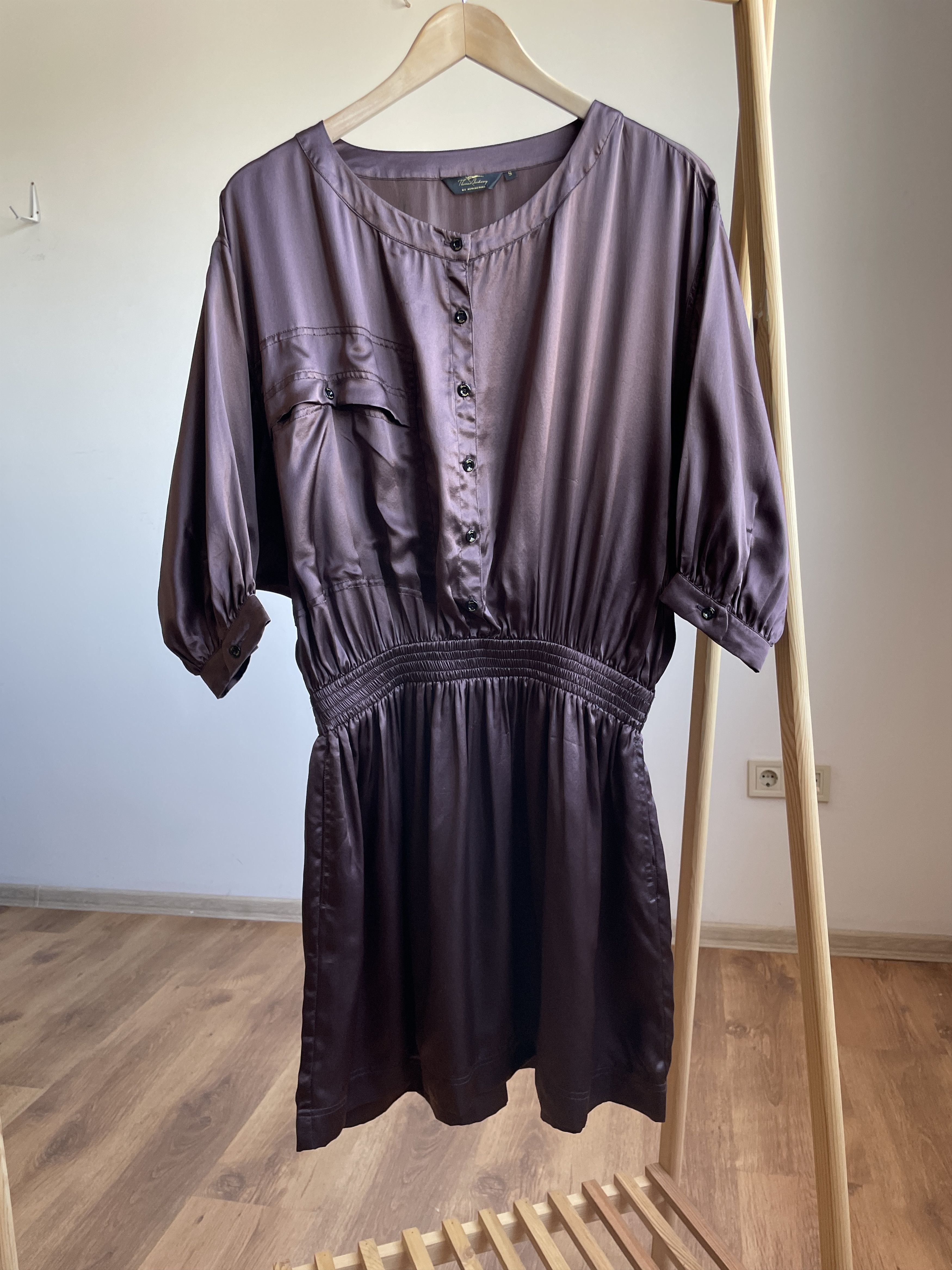 Burberry Thomas Burberry Melish Belt Silk Midi Shirt Dress Size S Size S / US 4 / IT 40 - 1 Thumbnail
