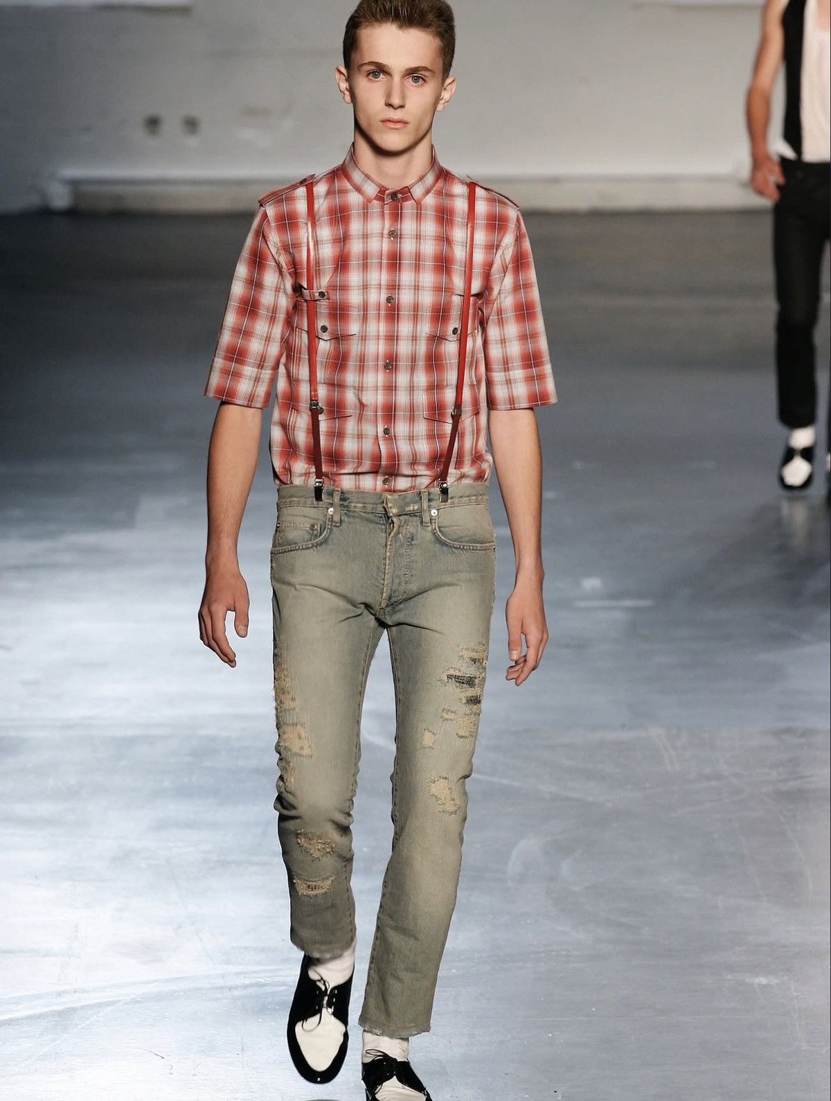 Dior Dior By Hedi Slimane RUNWAY SS06 CRASH Repair Denim Size US 32 / EU 48 - 3 Thumbnail