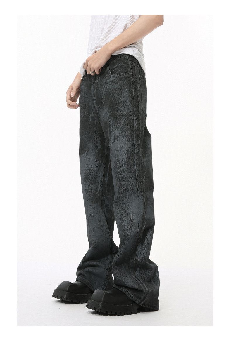 Japanese Brand × Jean Vintage washed loose distressed ink-splashed flared jeans Size US 32 / EU 48 - 3 Thumbnail