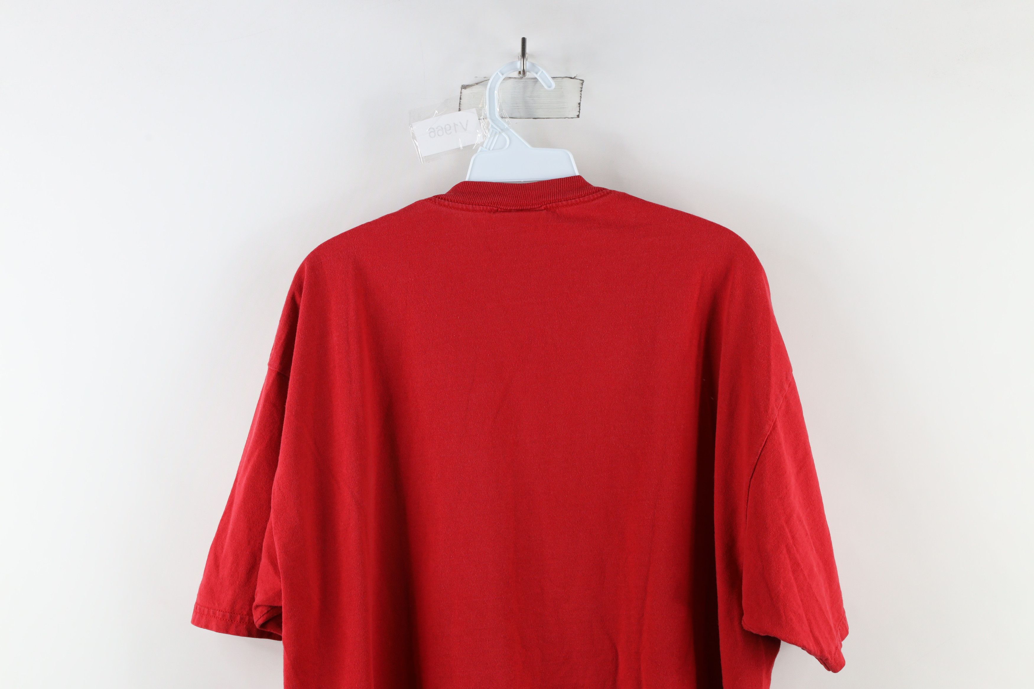 Vintage Vintage 90s Streetwear Blank Baggy Fit Cotton T-Shirt Red Size US XL / EU 56 / 4 - 9 Thumbnail