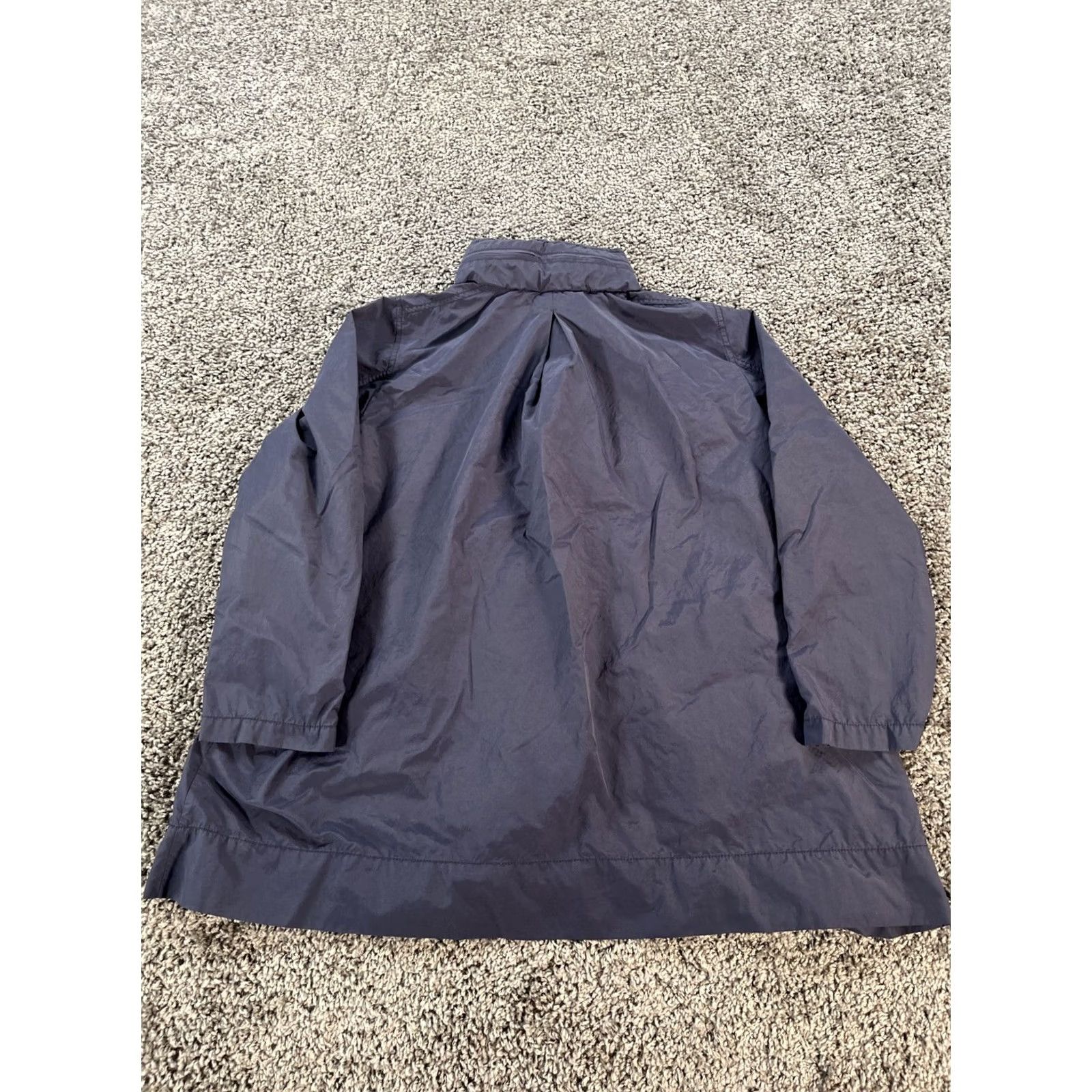 Eileen Fisher EILEEN FISHER Jacket Womens L Blue Nylon Hooded Coat Snap Mid-Length Fleece Lined Casual Travel-Solid Cotton Blend Front Snap Coat Womens L Size L / US 10 / IT 46 - 6 Thumbnail