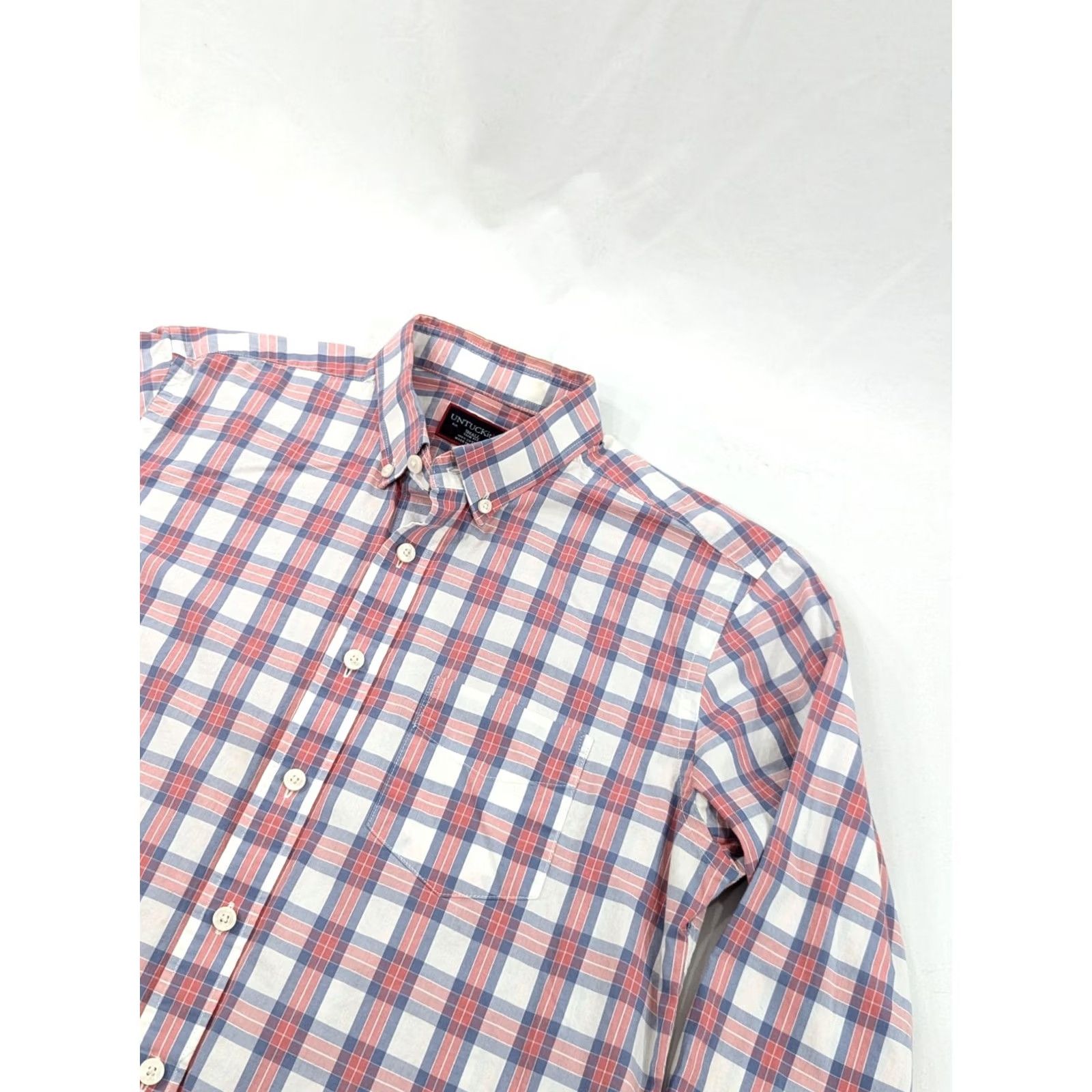 UNTUCKit UNTUCKit Shirt Mens S Red White Button Up Plaid Performance Stretch Slimming All Seasons Casual Long Sleeve Collar Button-Up Vintage: No Size US S / EU 44-46 / 1 - 2 Thumbnail