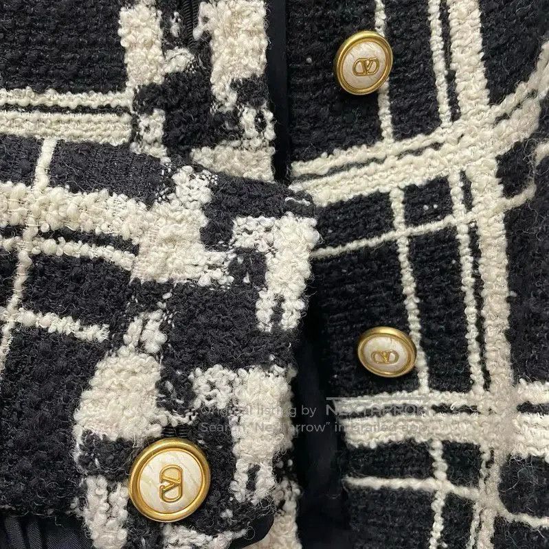 Valentino Valentino Women's Colorblock Houndstooth Jacket . Size M / US 6-8 / IT 42-44 - 3 Thumbnail