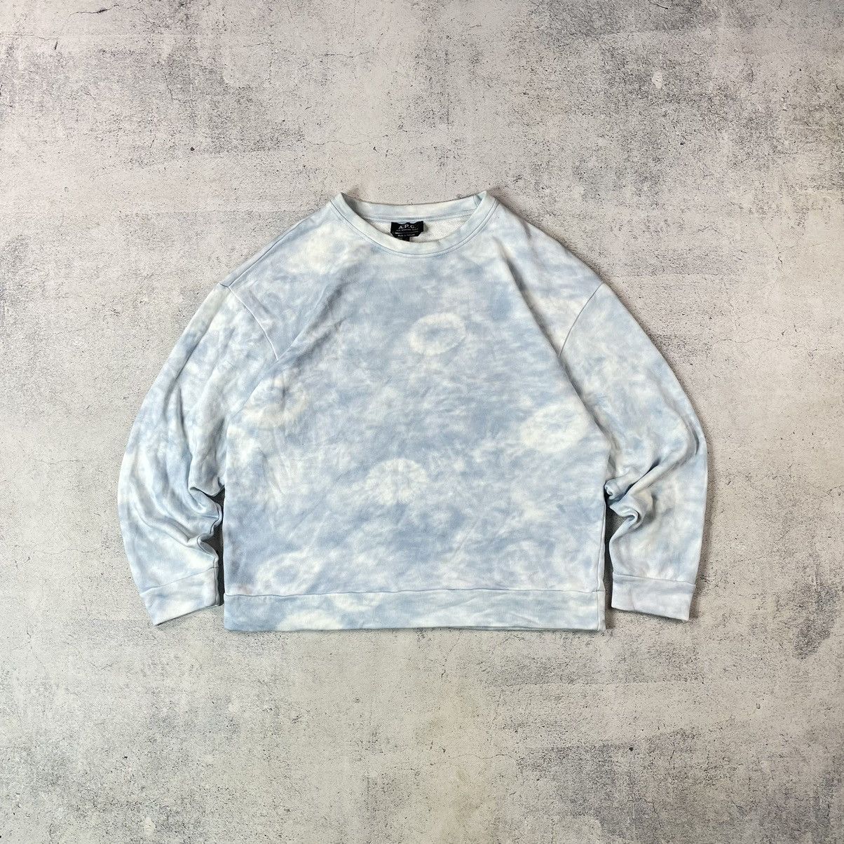 A.P.C. A.P.C Hubert Blue Lightweight Tie Dye Crewneck Size US S / EU 44-46 / 1 - 1 Thumbnail