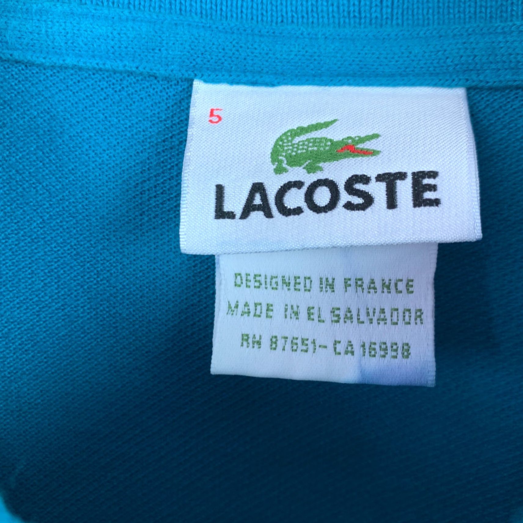Vintage Lacoste Polo Shirt Blue Pique Size 5 Medium Vintage 1990s Mens Short Sleeve Rugby Shirt Size US M / EU 48-50 / 2 - 3 Thumbnail