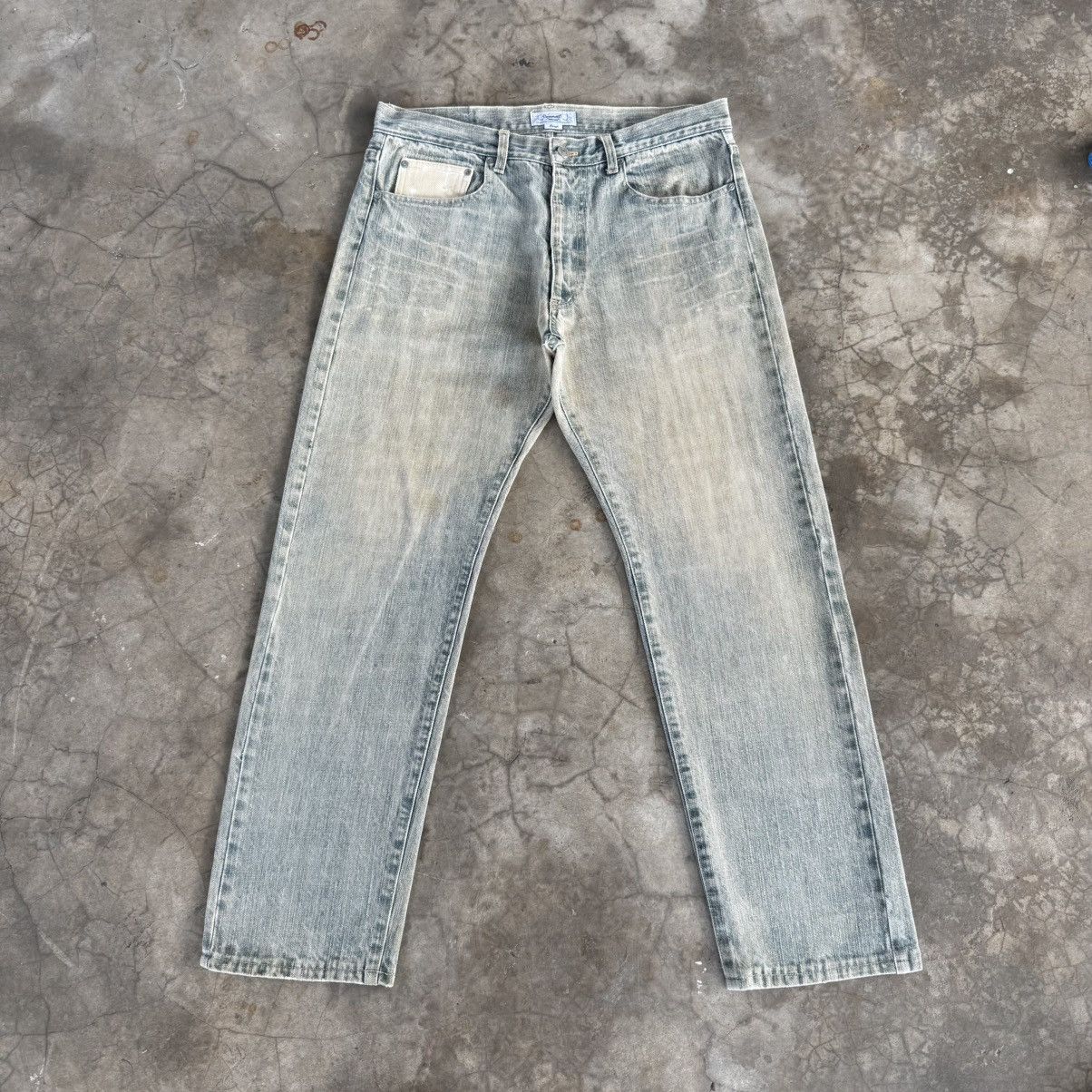 Japanese Brand W35x29.5 Vintage Connect Rusty Faded Denim Jean Pants Size US 35 - 1 Thumbnail