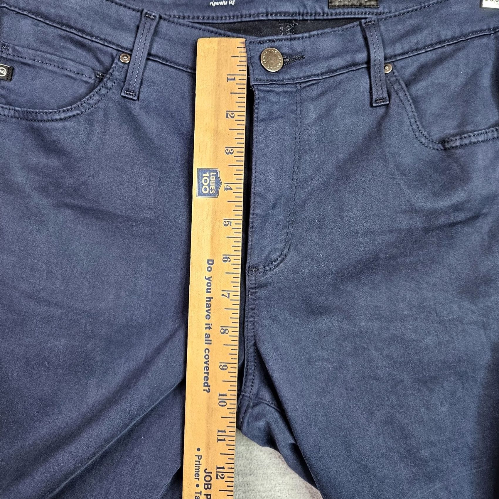 Vintage AG Adriano Goldschmied Prima Cigarette Leg Pants Womens 32R Navy Blue Casual Everyday Modern Regular Jeans Trousers Size 24" / US 00 / IT 34 - 4 Thumbnail