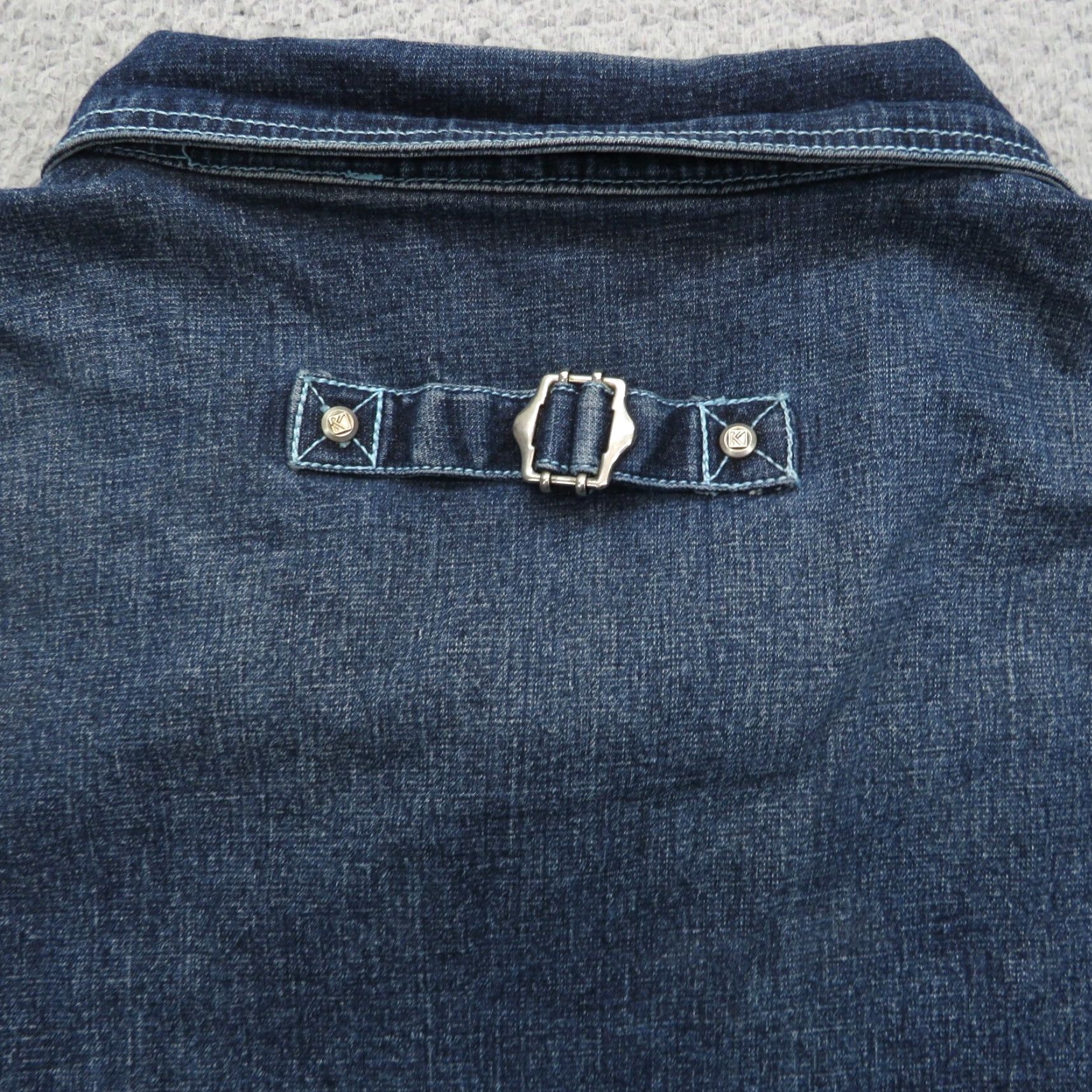 Karl Kani VINTAGE Karl Kani Jacket Mens 4XL Denim Buckle Back Jean Y2K Blue Streetwear 90s Size US 39 - 3 Thumbnail