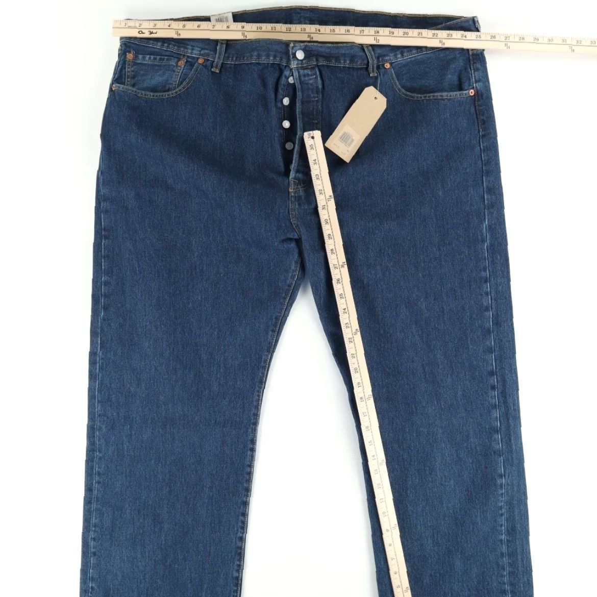 Denime Levis 501 Button Fly Cotton Denim Jeans Pants Blue Men's 50 Size US 34 / EU 50 - 3 Thumbnail