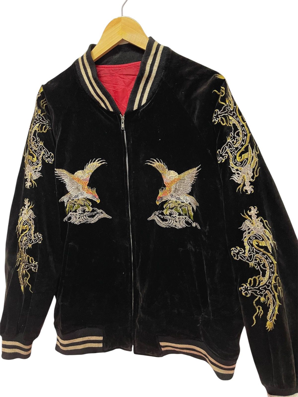 Japanese Brand VINTAGE 80’s JAPAN SOUVENIR HOSHIHIME VELVET DRAGON x EAGLE Size US L / EU 52-54 / 3 - 1 Thumbnail