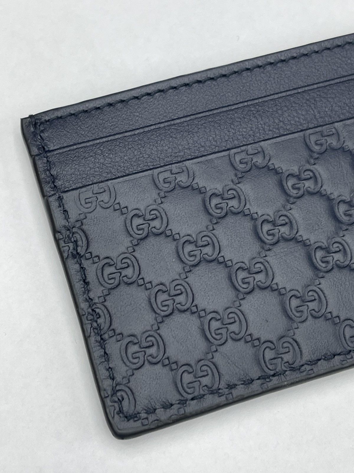 Gucci Gucci Micro Guccissima Navy Blue Card Holder Size ONE SIZE - 5 Thumbnail