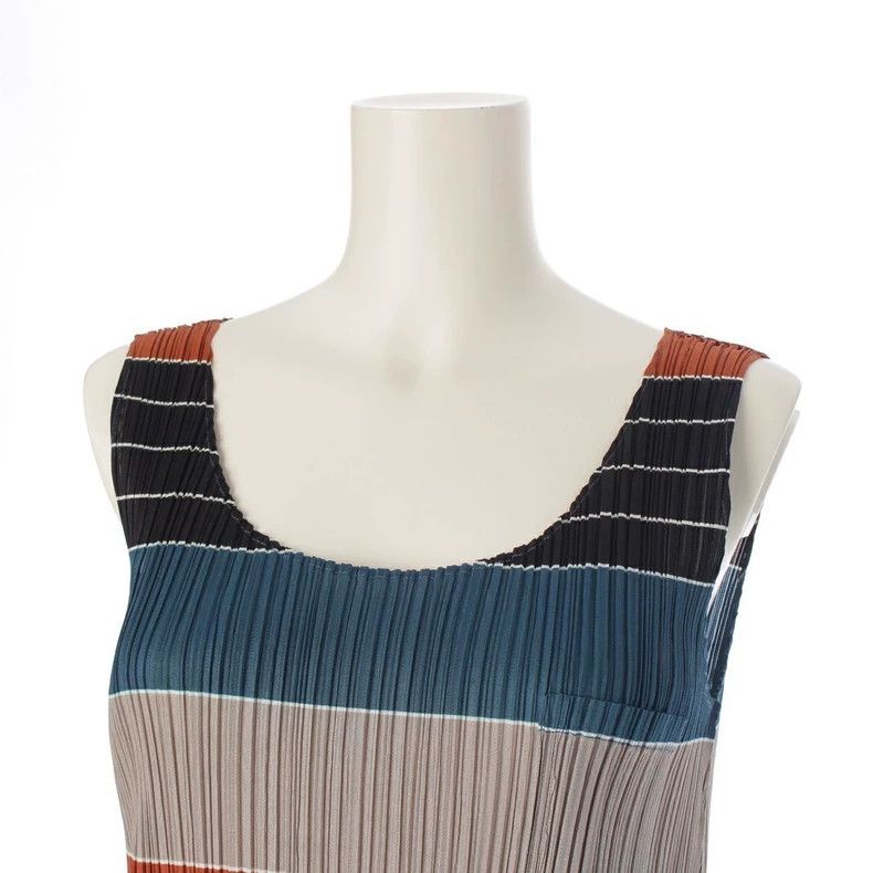 Issey Miyake Issey Miyake size:4 Brownish-yellow striped dress Size XS / US 0-2 / IT 36-38 - 4 Thumbnail