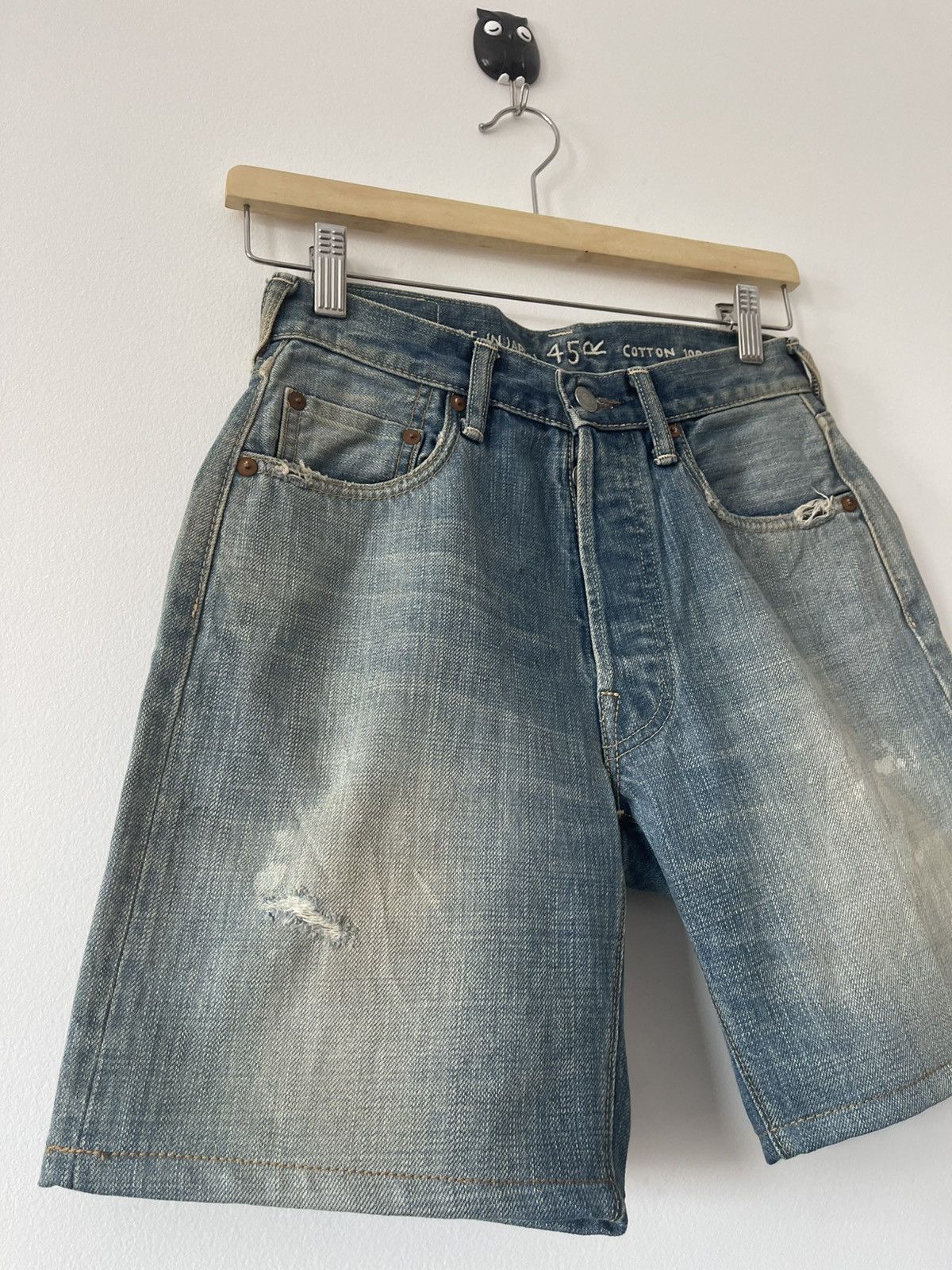 45rpm Rare Vintage 45RPM Hidden Rivets Selvedge Button Fly Shorts Size US 26 / EU 42 - 4 Thumbnail