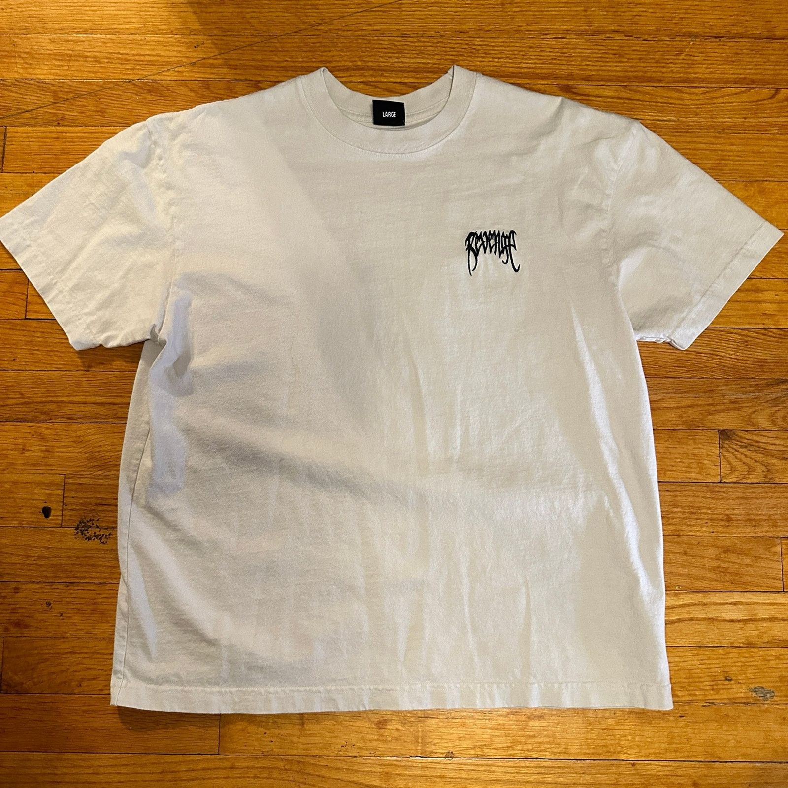 Revenge Gently Used Light Grey Men's Size Large Revenge Logo T-Shirt Size US L / EU 52-54 / 3 - 1 Thumbnail