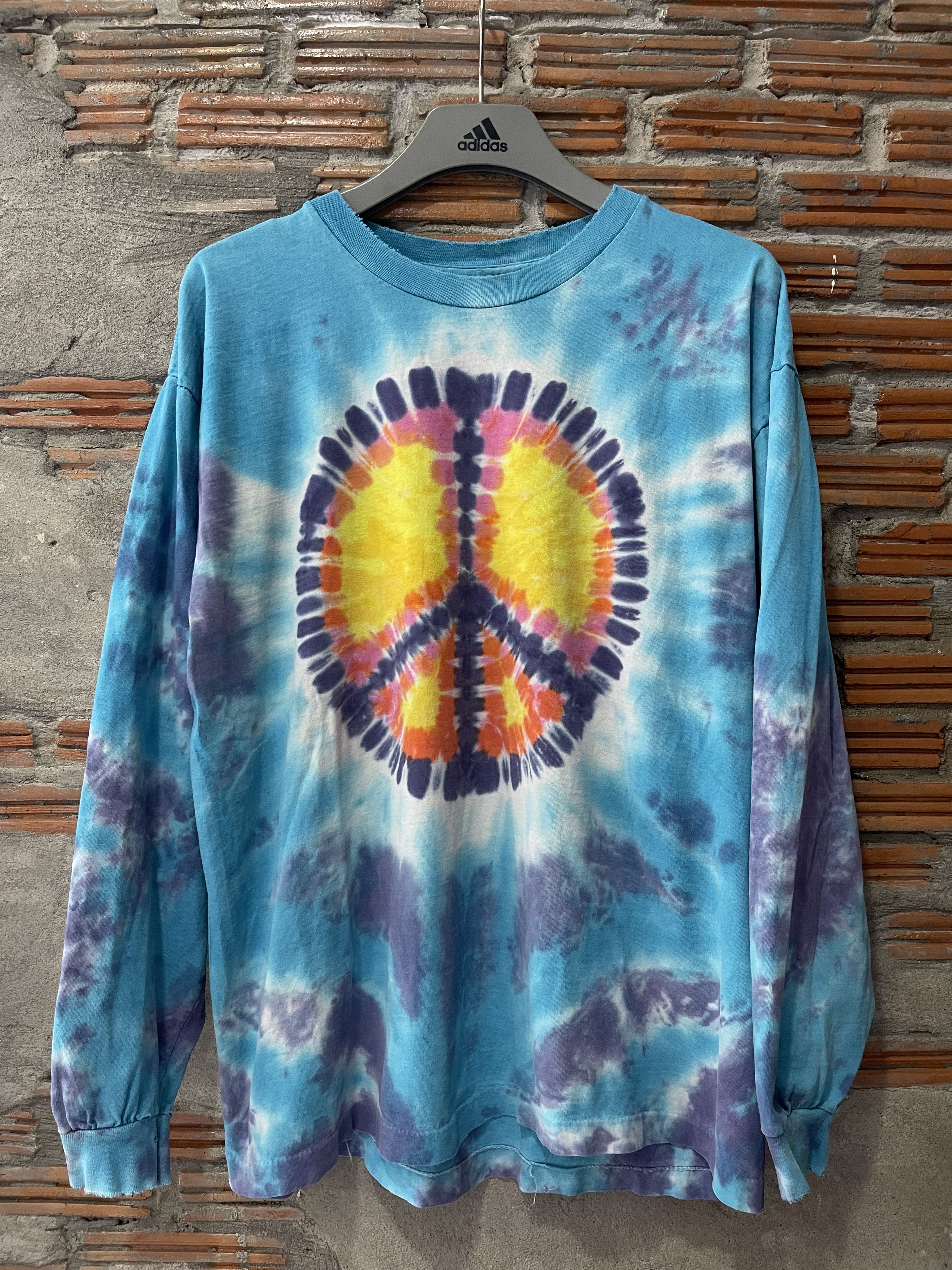 Vintage Vintage 90s Sundog Tie Dye Peace Sign Long Sleeve T-Shirt XL Size US XL / EU 56 / 4 - 11 Thumbnail
