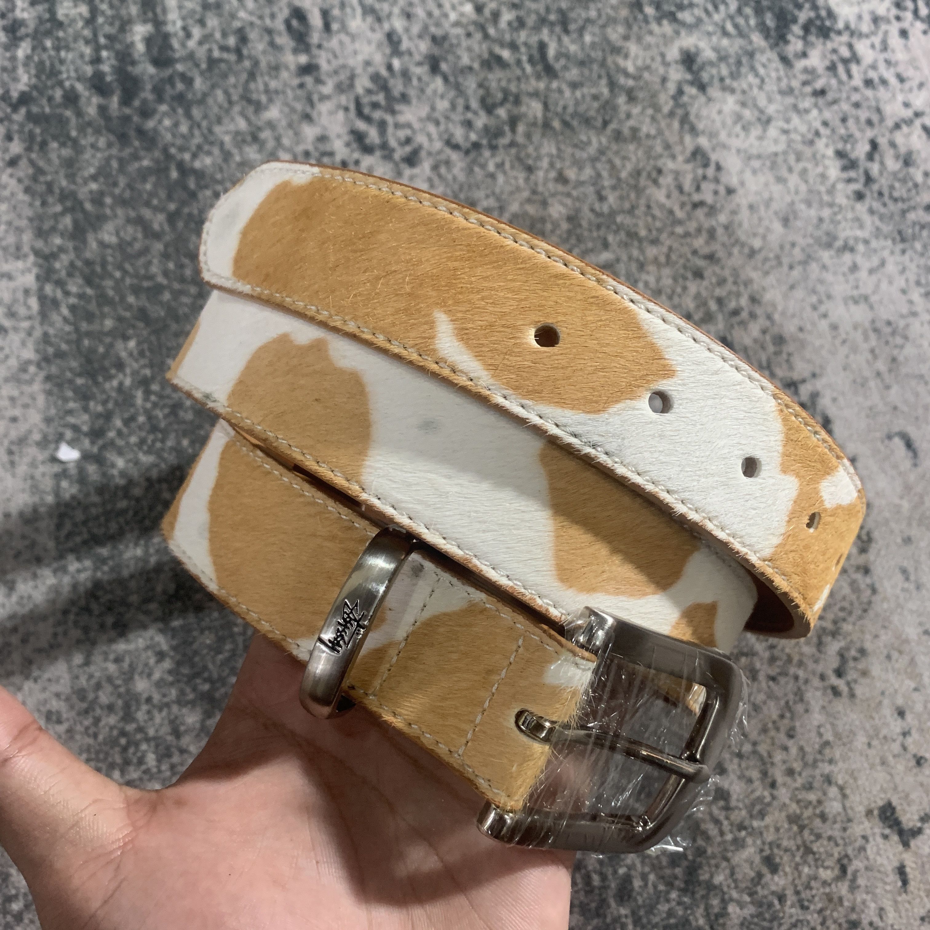 Stussy Stussy faux cow fur belt | Grailed