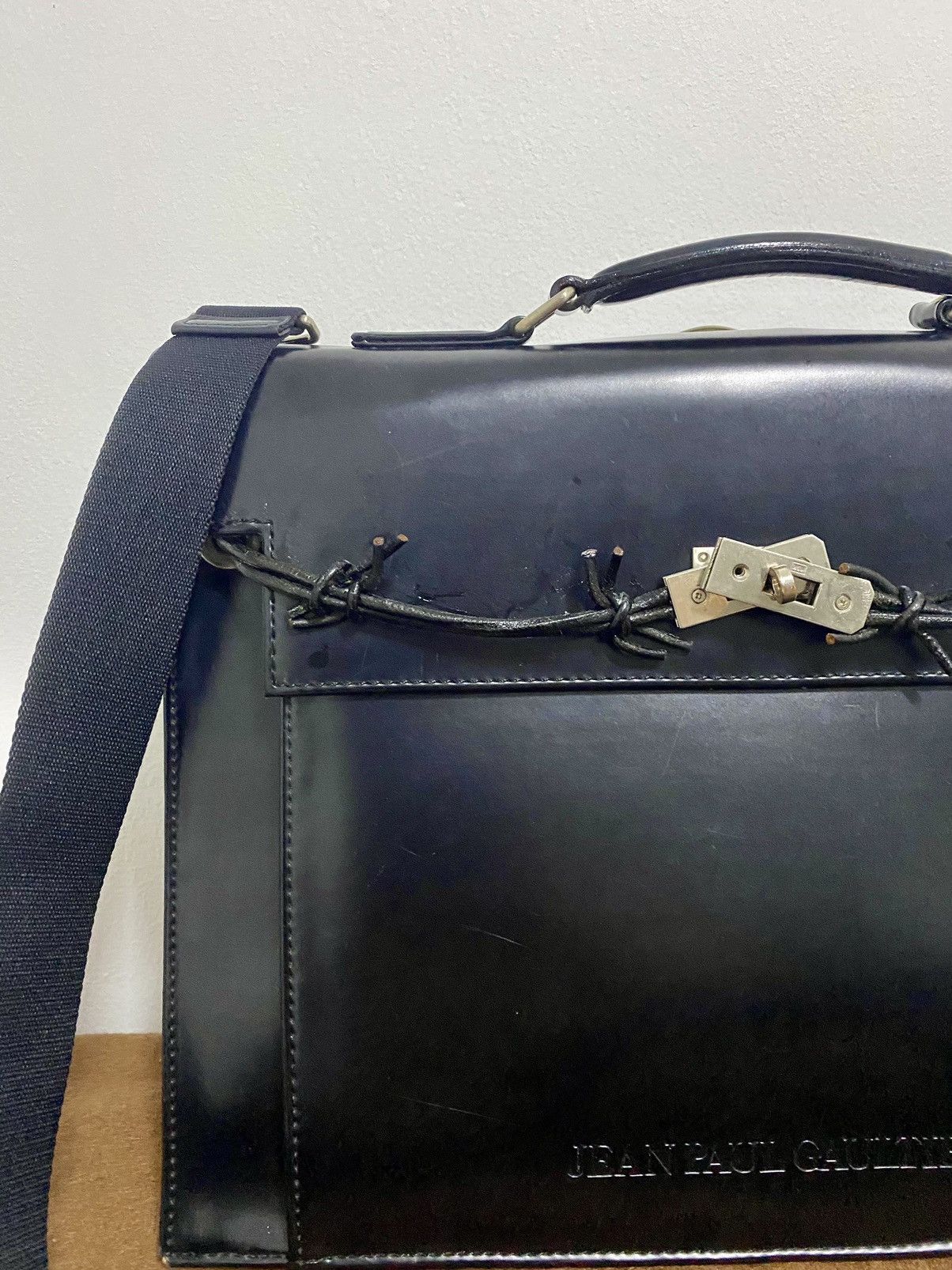 Jean Paul Gaultier Rare 90s JPG Birkin Kelly Leather GothicBriefcase Bag Size ONE SIZE - 11 Thumbnail