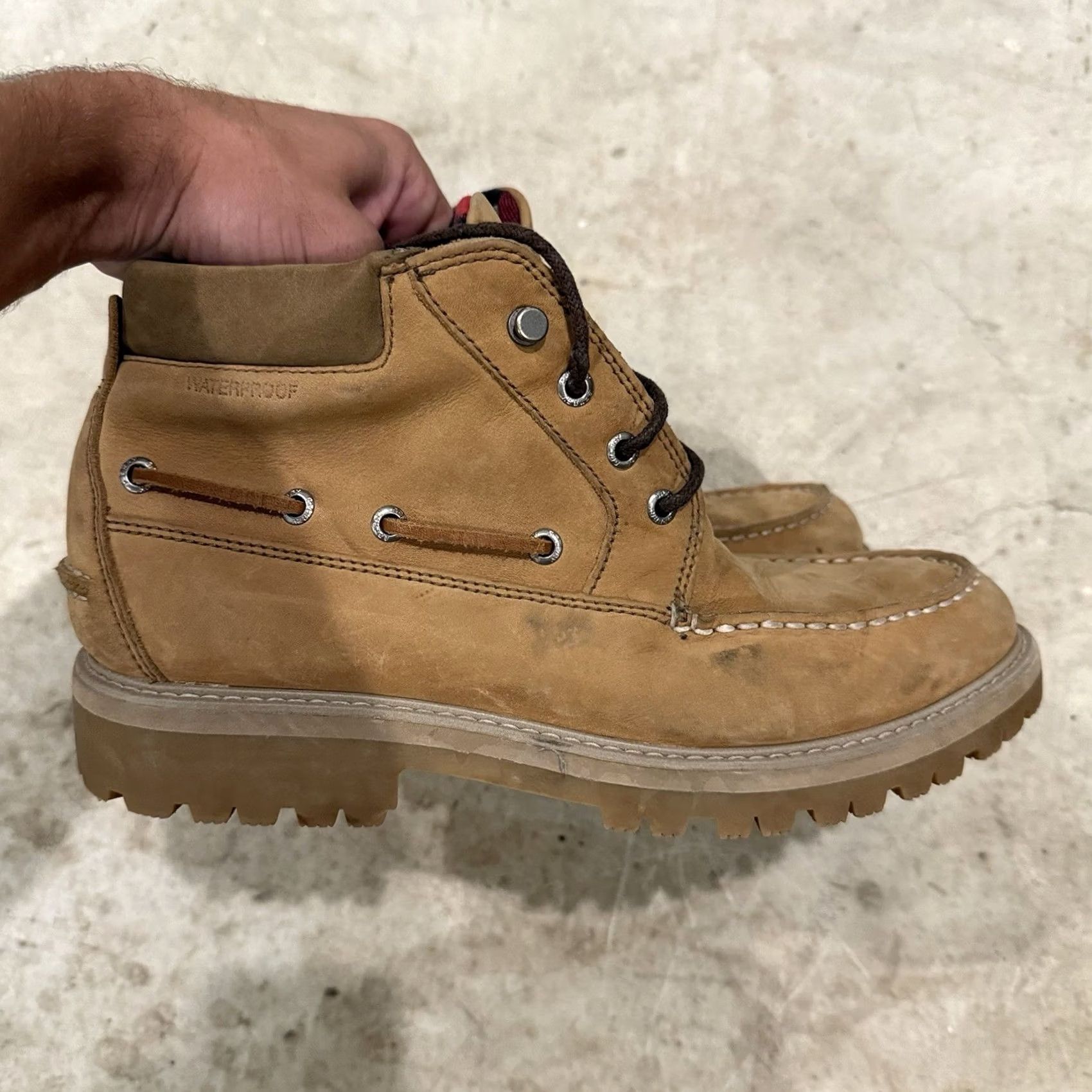 Sperry Sperry Top-Sider Mens Size 9 Original Natural Leather Lug Chukka Boots Men Beige Leather Lug Chukka 90s? Size US 8 / EU 41 - 2 Thumbnail