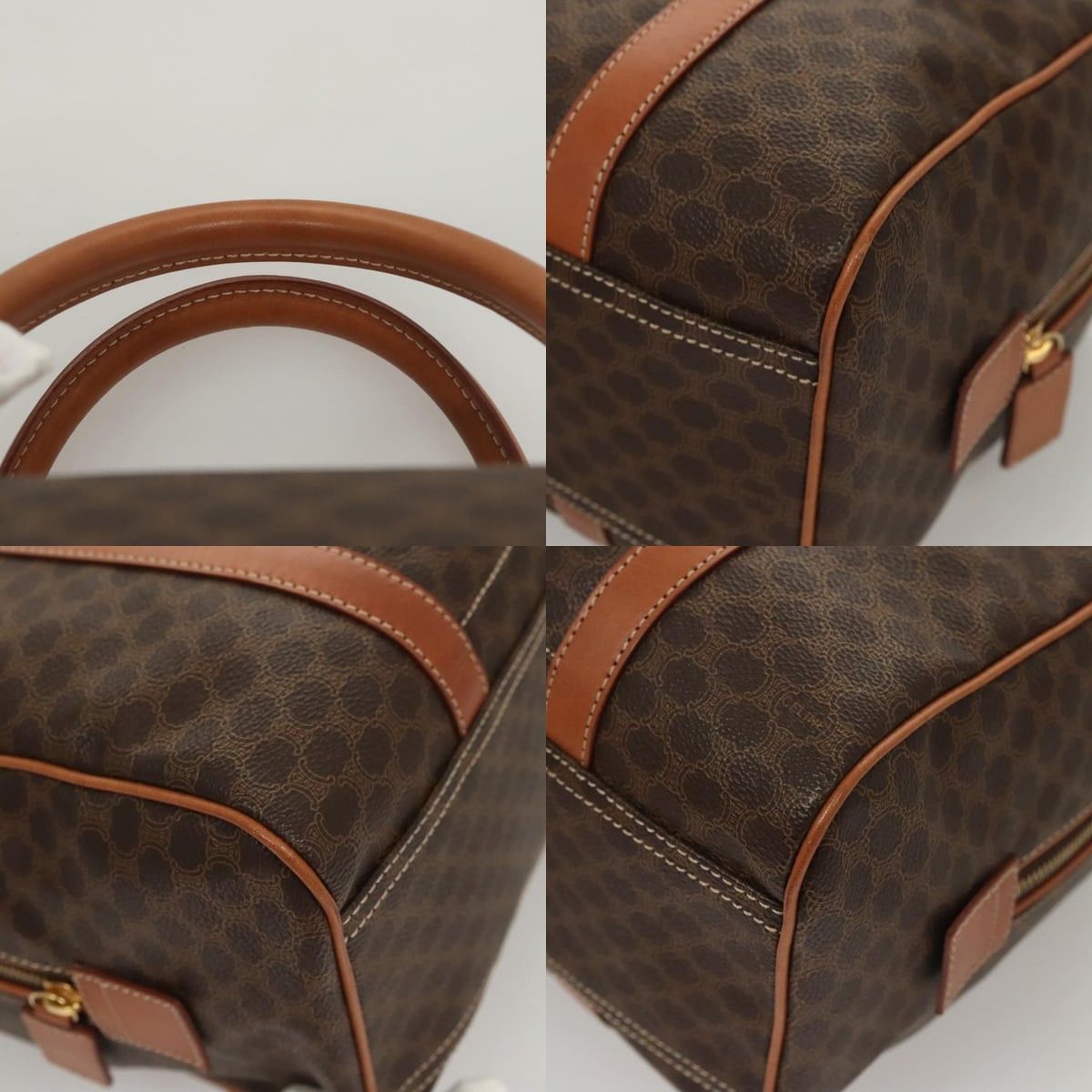 Celine CELINE Macadam Canvas Hand Bag Pvc Leather Brown Gold Size ONE SIZE - 11 Thumbnail