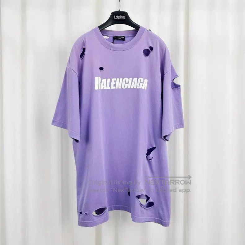 Balenciaga Balenciaga Big Ripped Print Letter Short Sleeve Size US XS / EU 42 / 0 - 1 Thumbnail