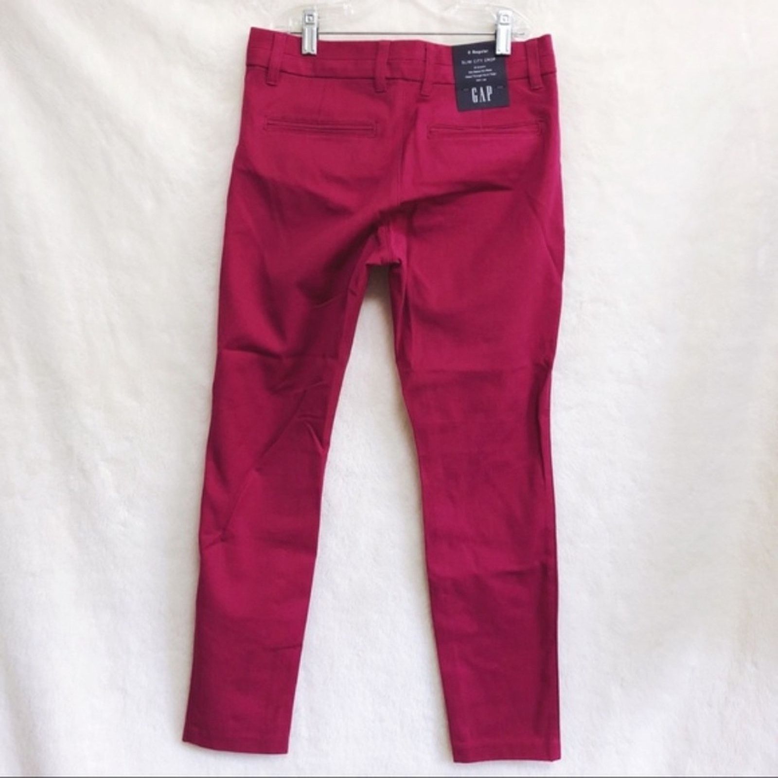 Gap GAP Maroon Cropped Slim City Pants Size 25" / US 0 / IT 36 - 2 Thumbnail