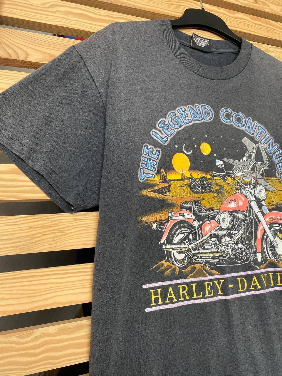 Harley Davidson Vtg 90s Harley Davidson The Legend Continues Fun Wear Tee Size US L / EU 52-54 / 3 - 3 Thumbnail