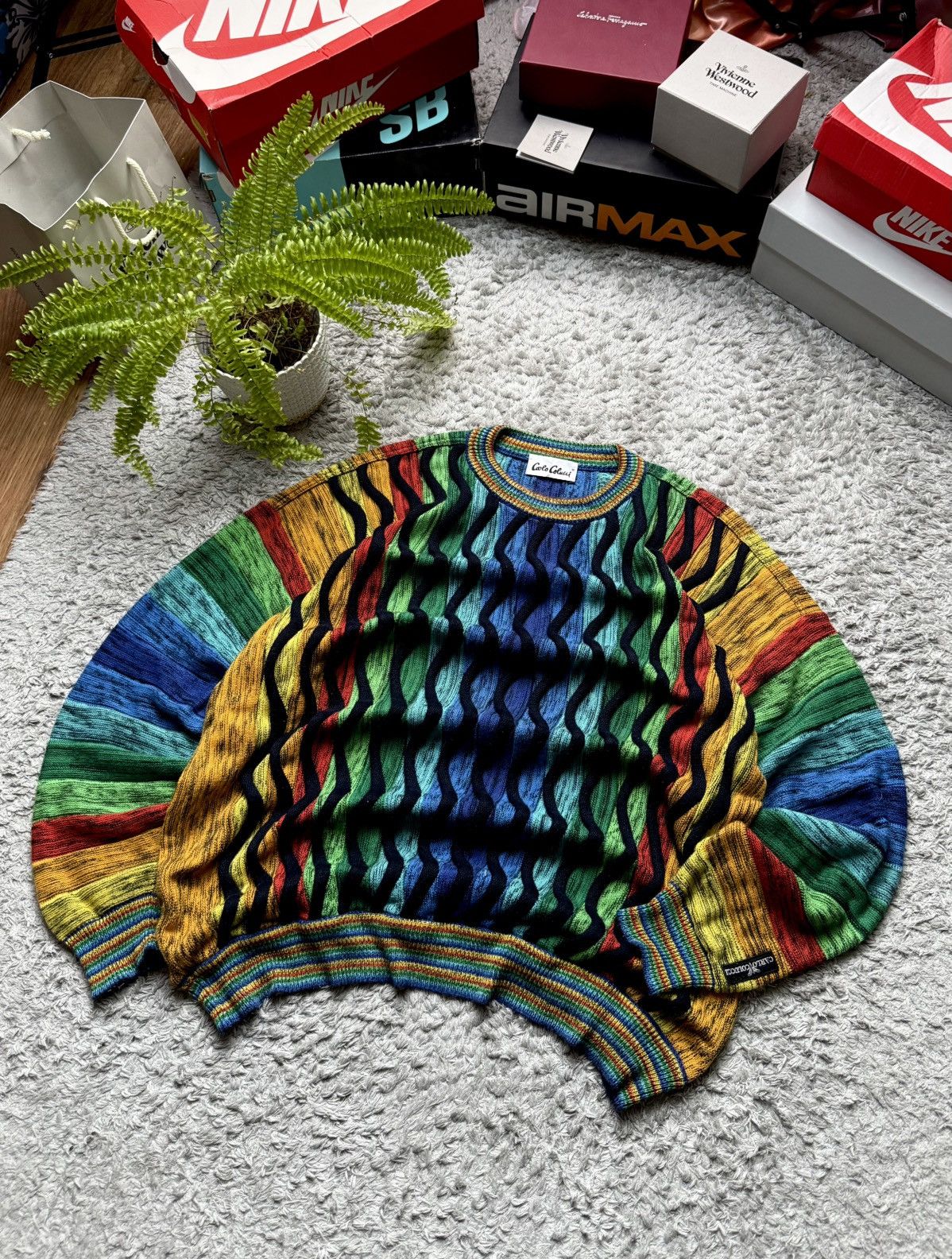 Carlo Colucci 00s Carlo Colucci Sweater Rare Googi Streetwear Luxury Retro Size US XL / EU 56 / 4 - 1 Thumbnail