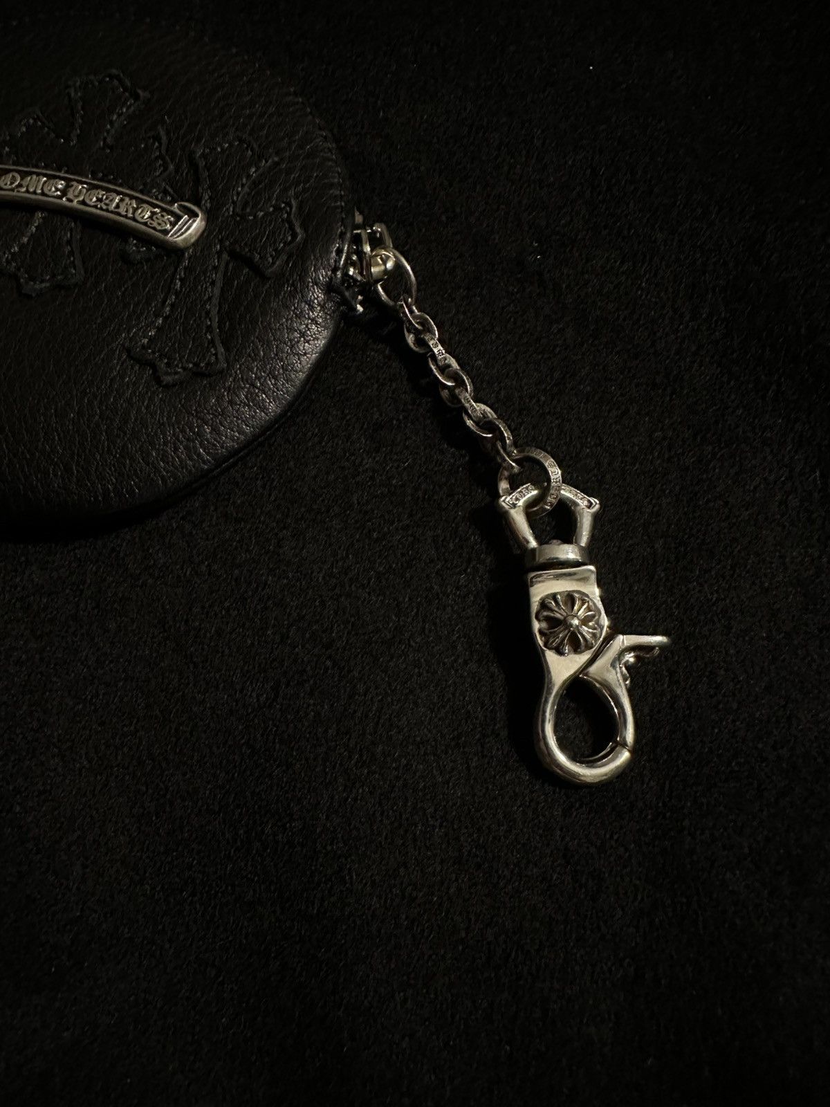 Chrome Hearts Chrome Hearts Leather Coin Purse w/ Clip Chain – Black Size ONE SIZE - 3 Thumbnail