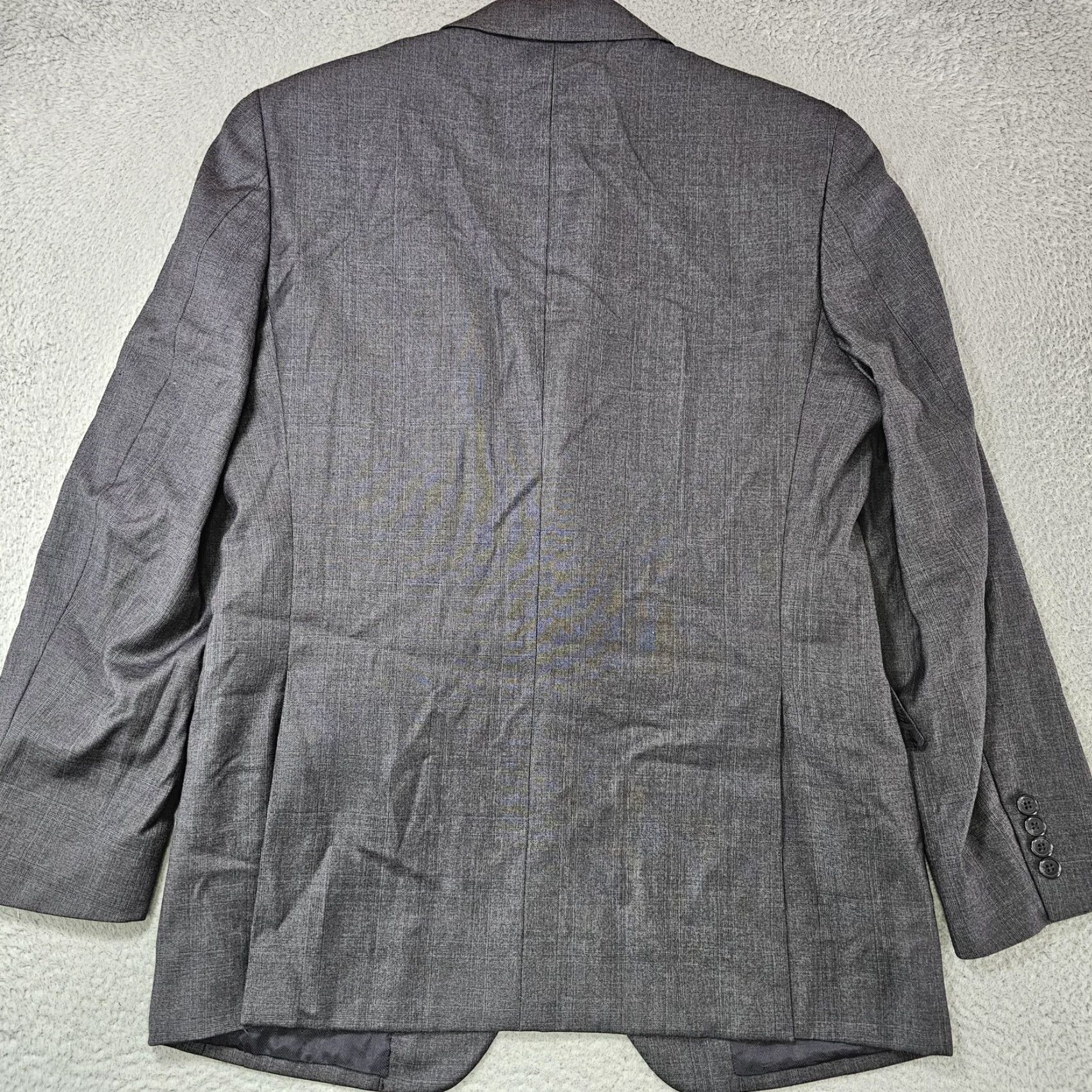 Joseph Abboud Joseph Abboud Suit Jacket Mens 40R Gray Wool Check Loro Piana Super 130s USA Size 40R - 6 Thumbnail