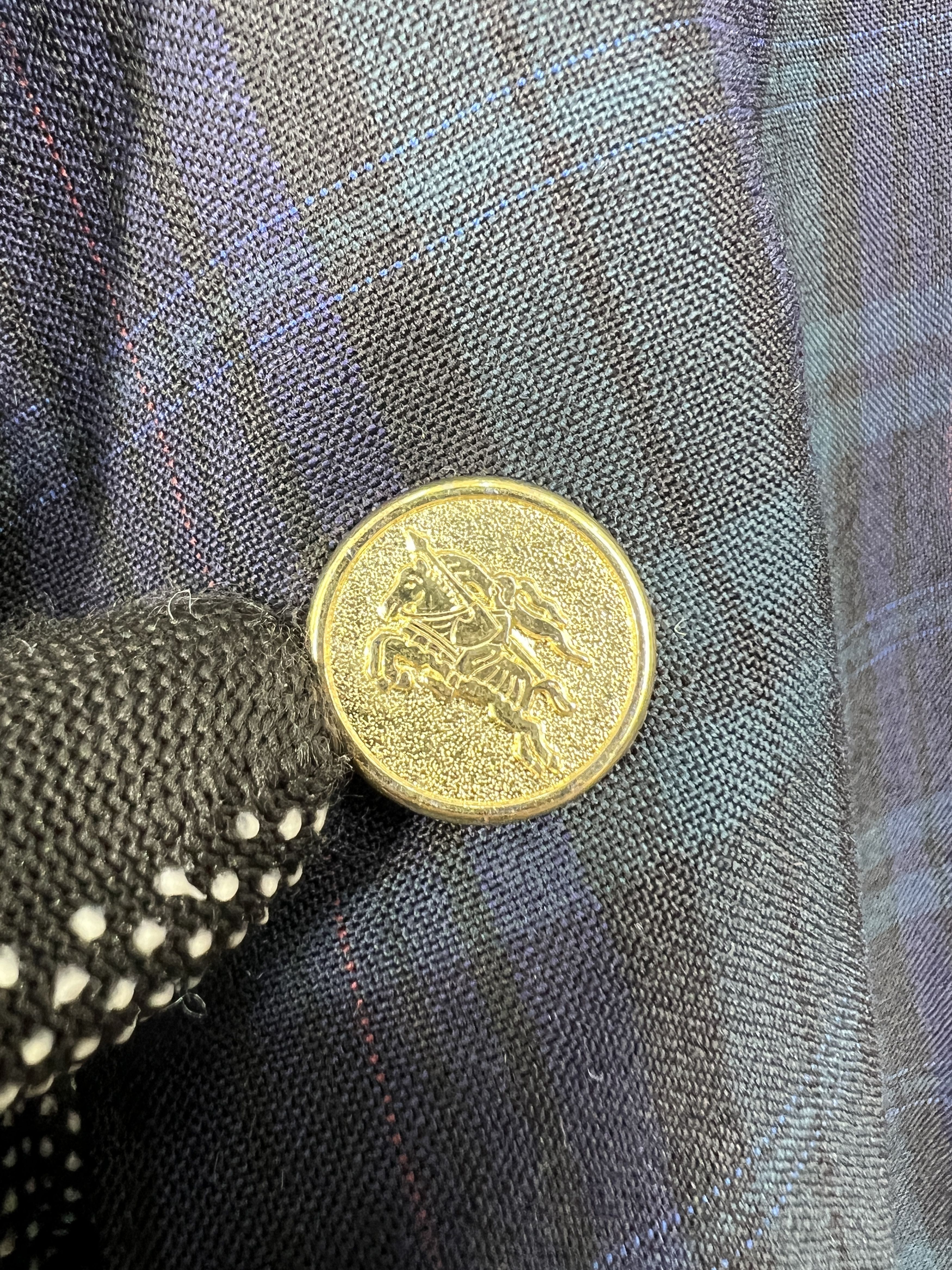 Burberry Vintage 80s Burberrys Plaid Blazer GTMPT891 Size 46R - 4 Thumbnail