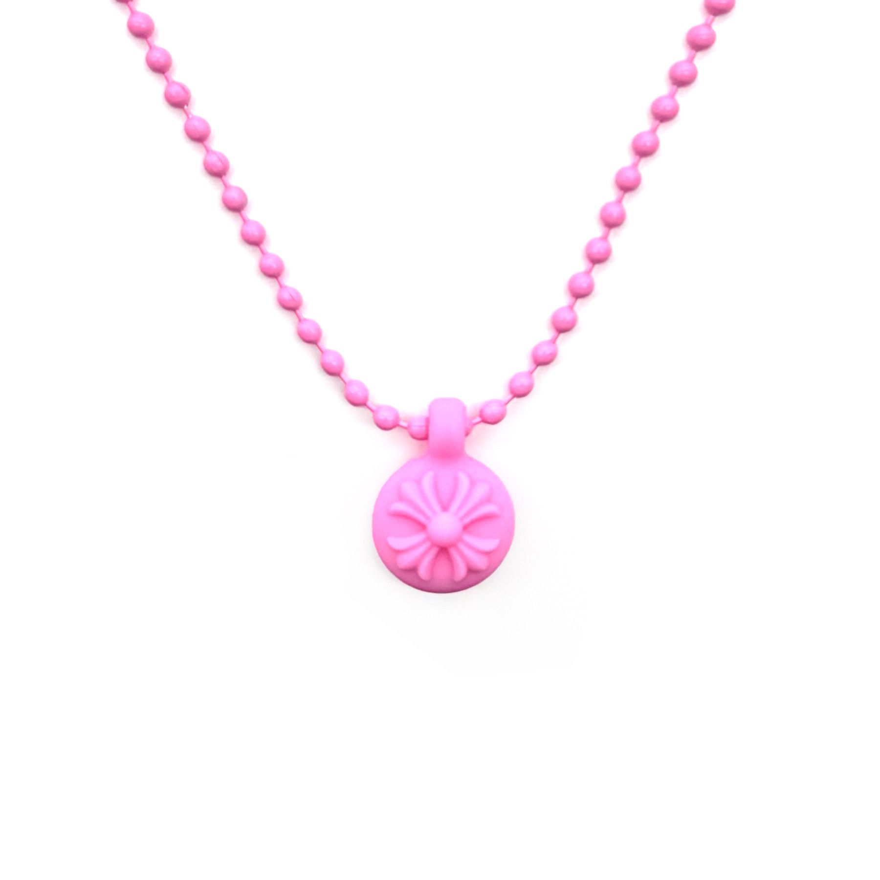 Chrome Hearts Chrome Hearts Resin Cross Pendant Ball Chain Pink Necklace Size ONE SIZE - 1 Thumbnail