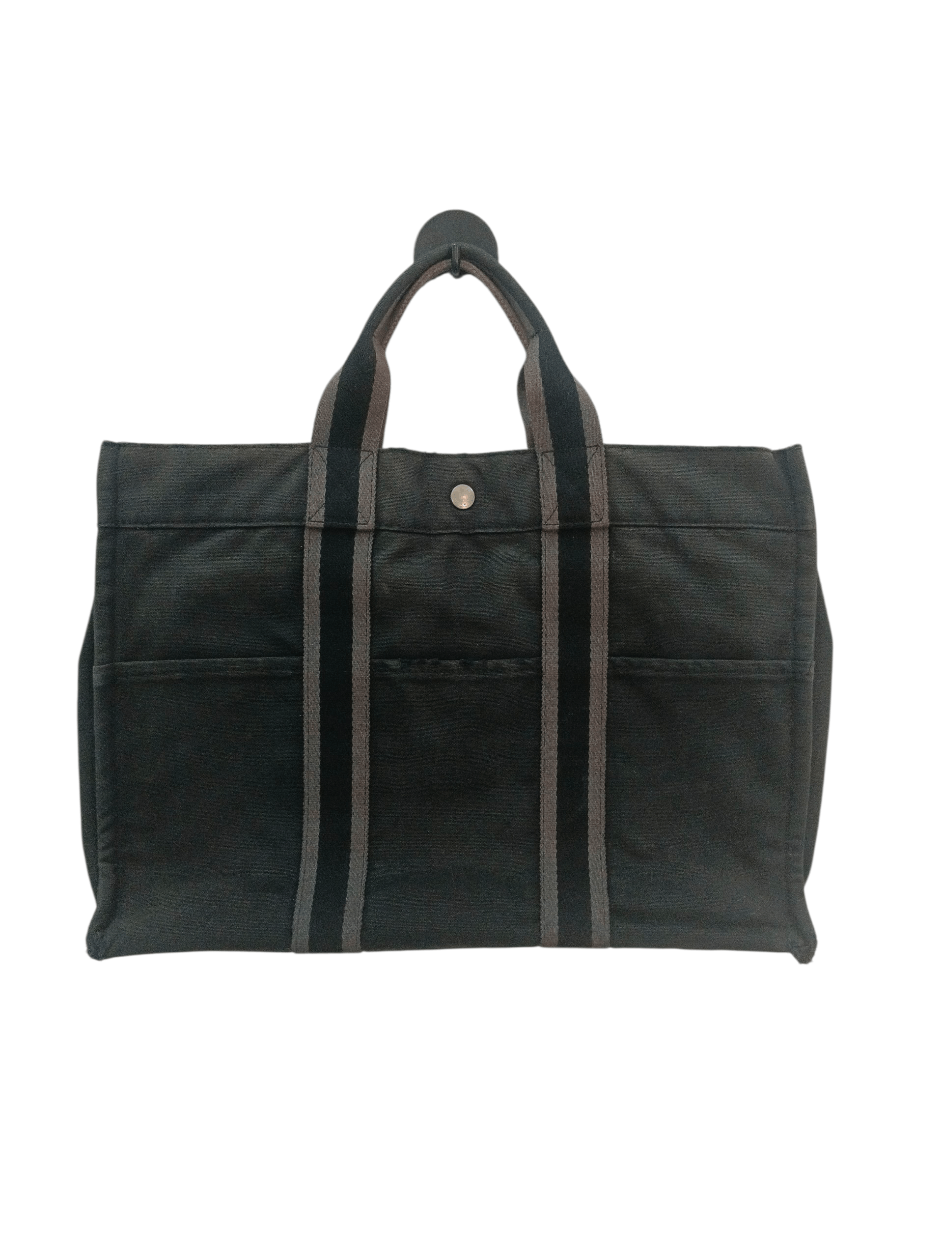 Hermes Hermès Fourre Tout MM Canvas Tote Bag Black/Grey Size ONE SIZE - 1 Thumbnail