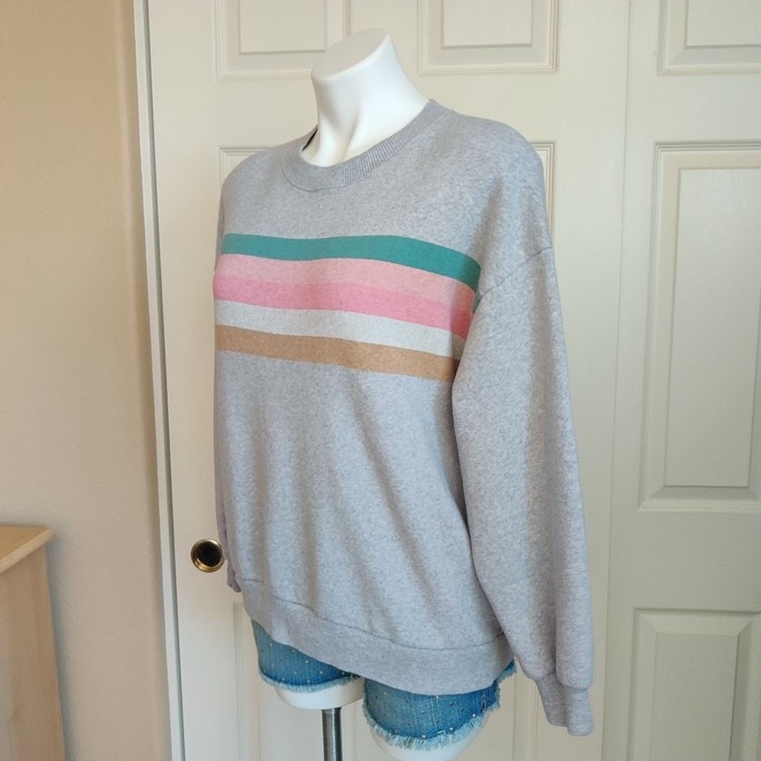 American Eagle Outfitters American Eagle striped oversized drop shoulder sweatshirt S Size S / US 4 / IT 40 - 4 Thumbnail