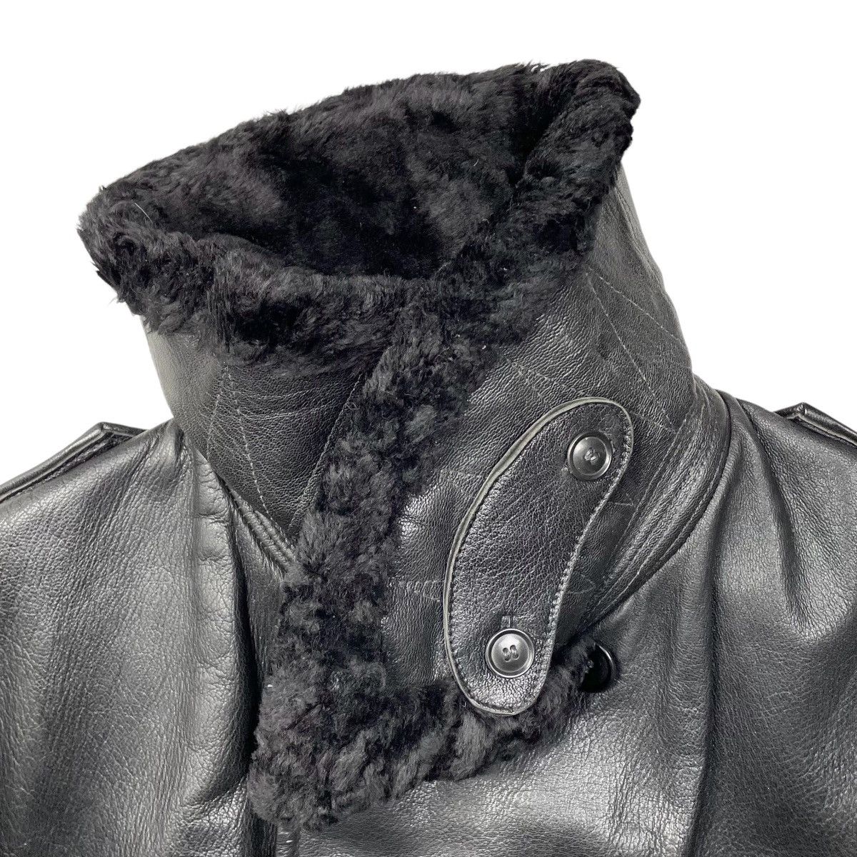 1940s Swedish Army Horsehide Leather Coat - M/L