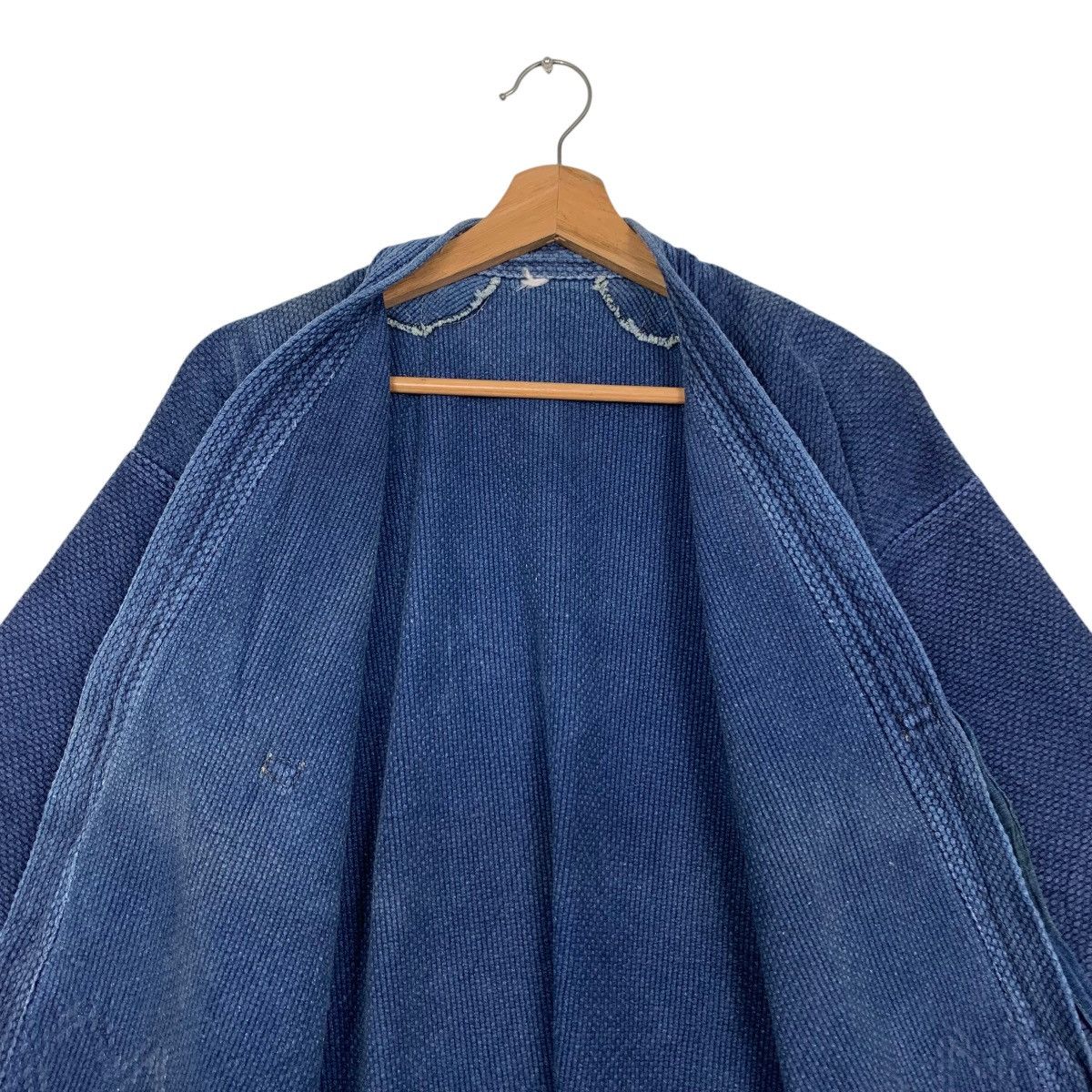 Vintage 90's Blue Indigo Sashiko Thick Weave Kimono Jacket 2767-C125 Size US M / EU 48-50 / 2 - 10 Thumbnail