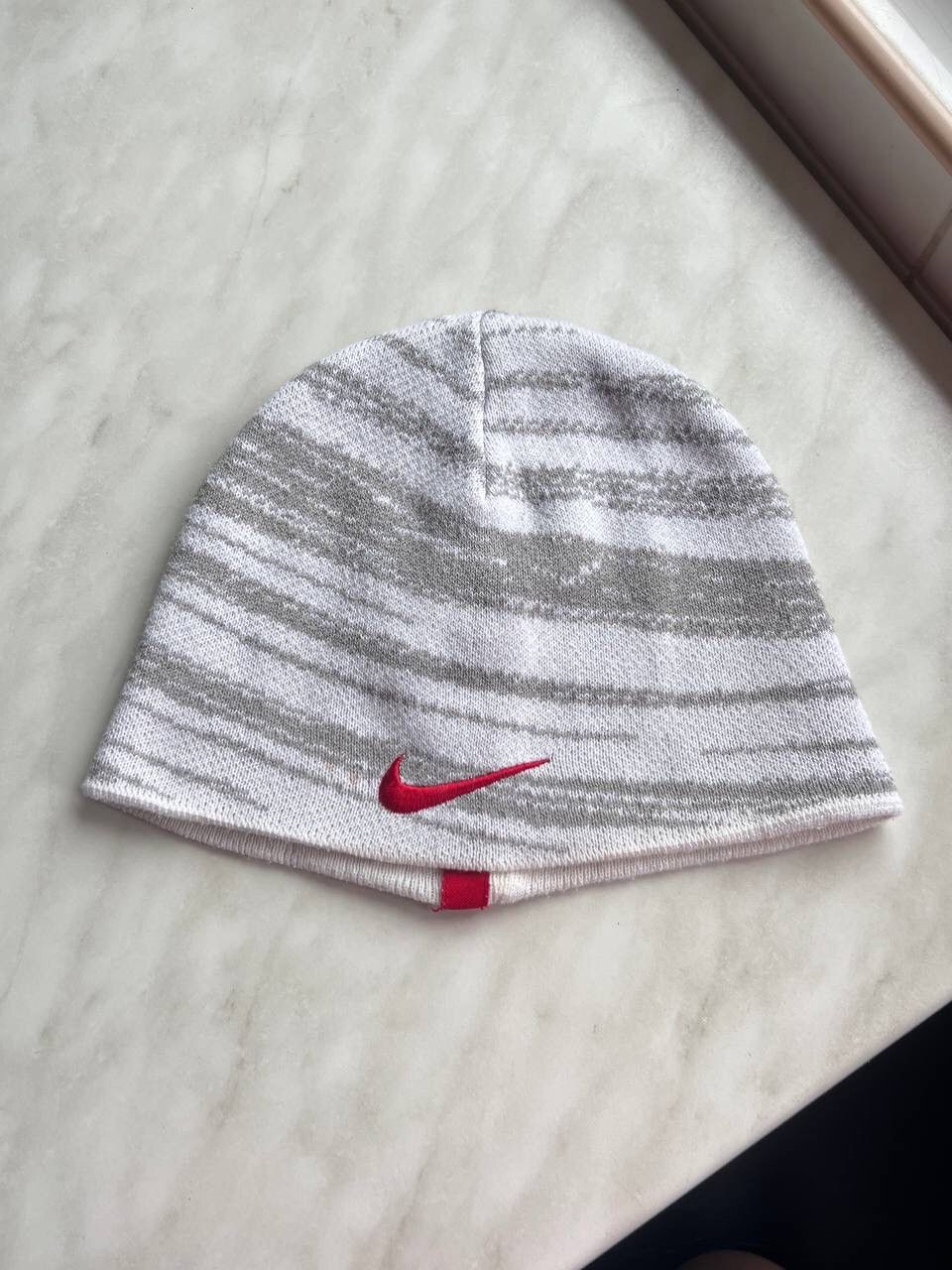 Nike × Vintage Vintage Streetwear Nike Beanie Hat Red Swoosh 90s Size ONE SIZE - 1 Thumbnail