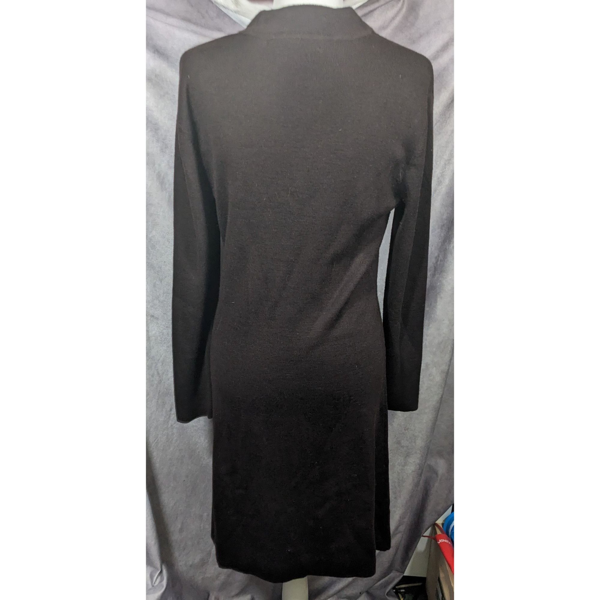 Other Lina Leonard Modest Long Sleeve Black Sweater Dress Size M / US 6-8 / IT 42-44 - 6 Thumbnail