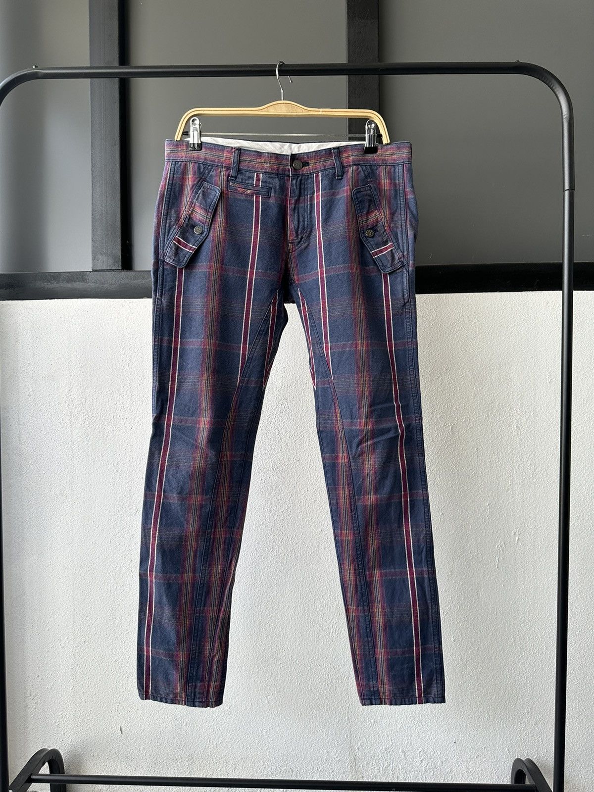 Hysteric Glamour 00's Ozone Rock punk rockabilly plaid 5 pocket pant Size US 33 - 4 Thumbnail