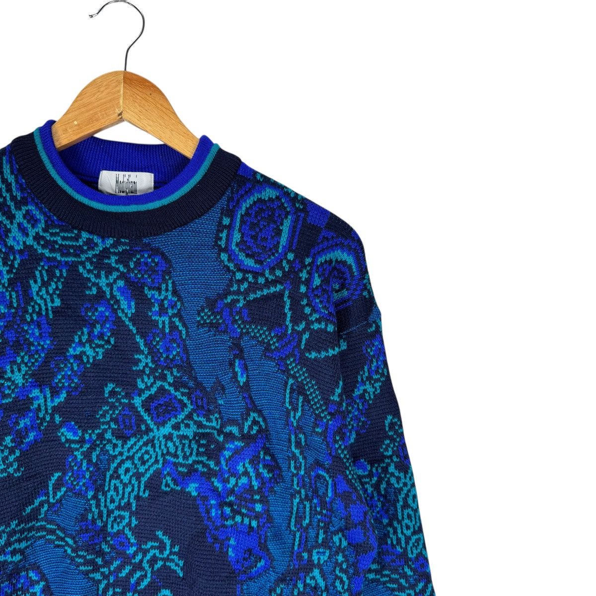 Aran Isles Knitwear ☀️MODIGLIANI ITALY KNITWEAR PAISLEY SWEATER LIKE COOGI Size US M / EU 48-50 / 2 - 4 Thumbnail