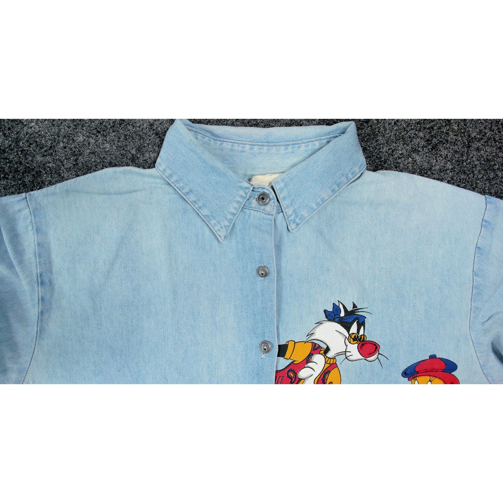 Vintage Jerry Leigh Y2K 2008 Looney Tunes Boxy Chambray Overshirt Size M / US 6-8 / IT 42-44 - 10 Thumbnail