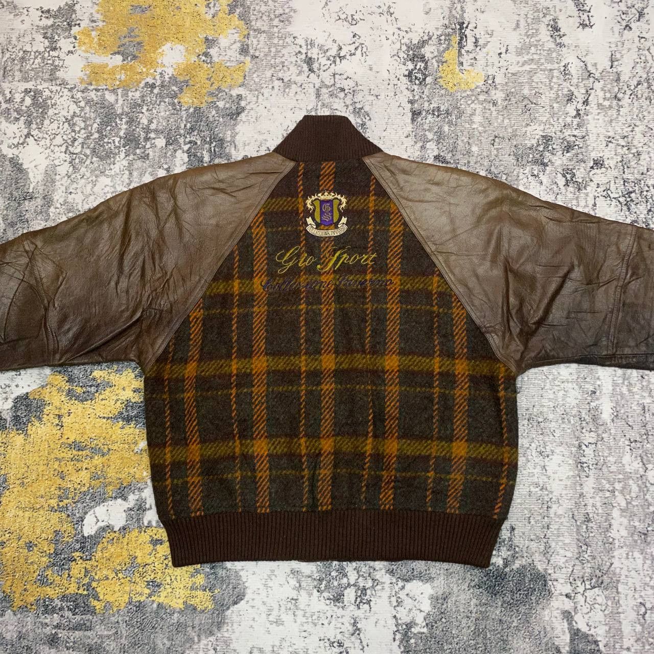 Vintage Z233 VTG GIO SPORTS TARTAN WOOL LEATHER VARSITY Size US S / EU 44-46 / 1 - 1 Thumbnail