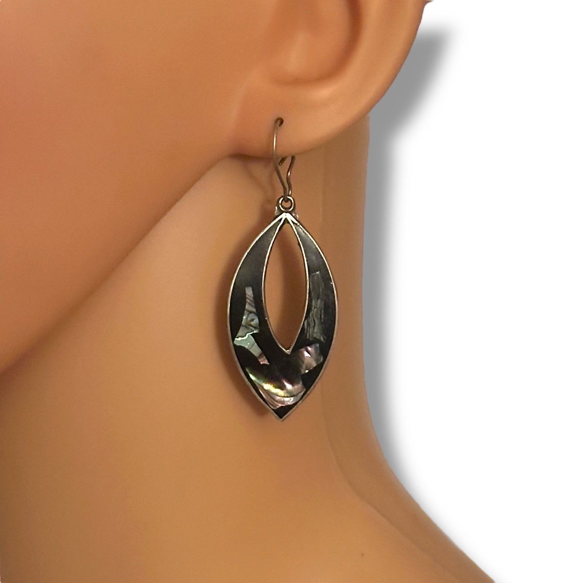 Vintage Vintage abalone inlay pointy oval dangle earrings Size ONE SIZE - 2 Thumbnail