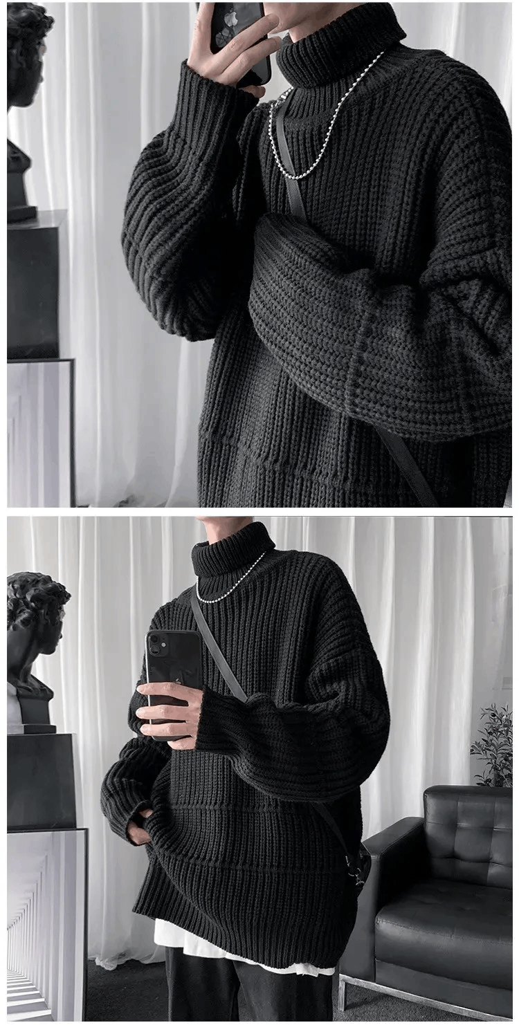 Japanese Brand × Vintage Turtle Neck - Style Streetwear Knitted Sweatshirt Size US XL / EU 56 / 4 - 2 Thumbnail