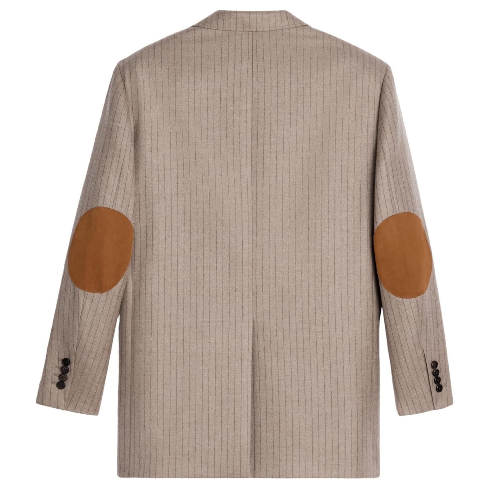 Celine o1bcso1str0824 Garçon Jacket With Elbow Patches in Beige Size XXS / US 00 / IT 34 - 3 Thumbnail