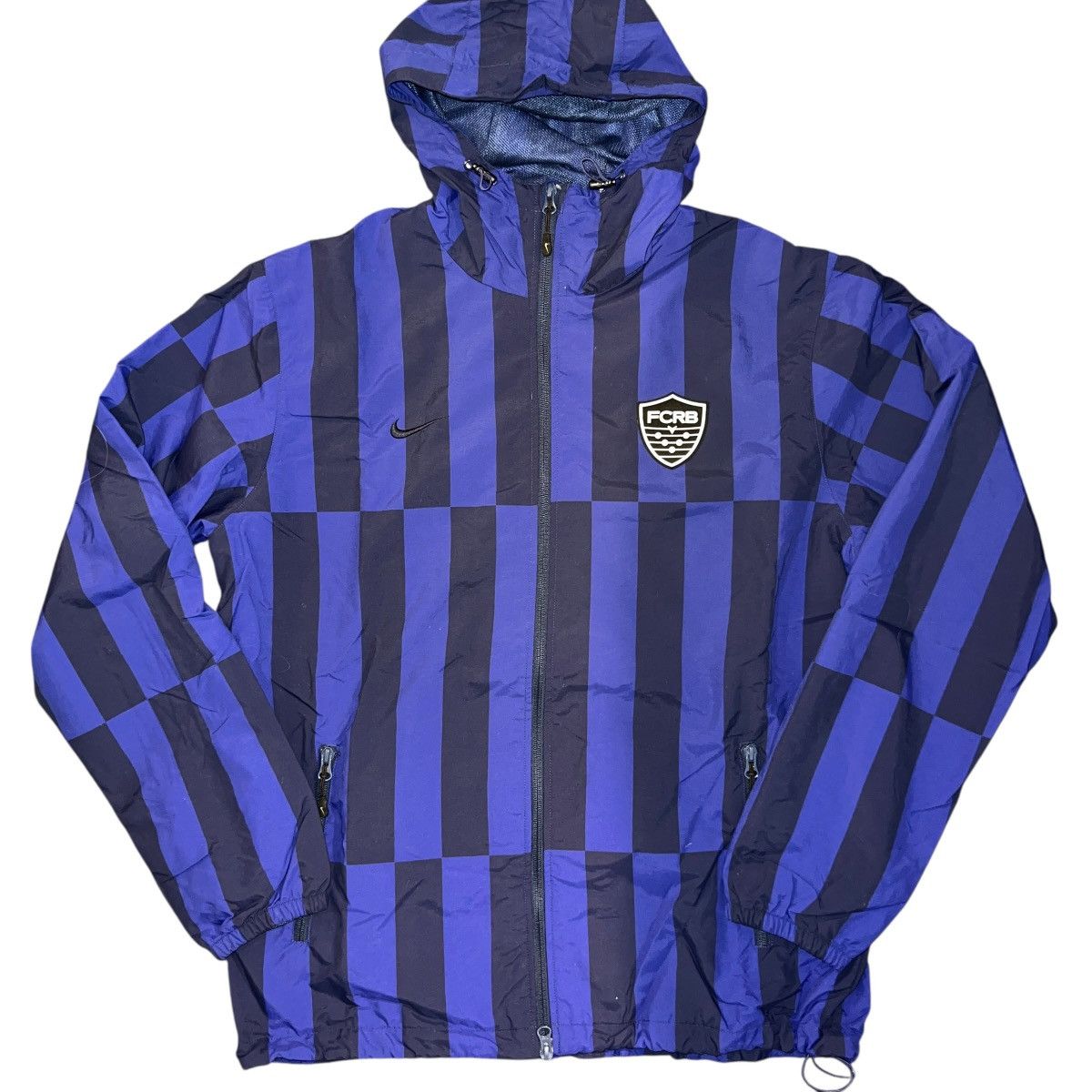 Nike Vintage 00s NIKE FCRB Stripe Hooded Windbreaker Jacket Size US XXL / EU 58 / 5 - 1 Thumbnail