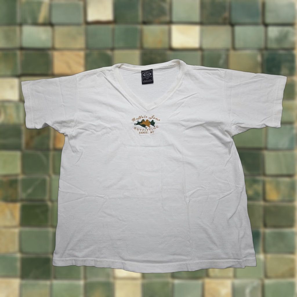 Sunray Sportswear VINTAGE Ouray Sportswear Buffalo Jump T Shirt Adult Medium White Cotton Logo 1990s Mens Tee Size US M / EU 48-50 / 2 - 1 Thumbnail