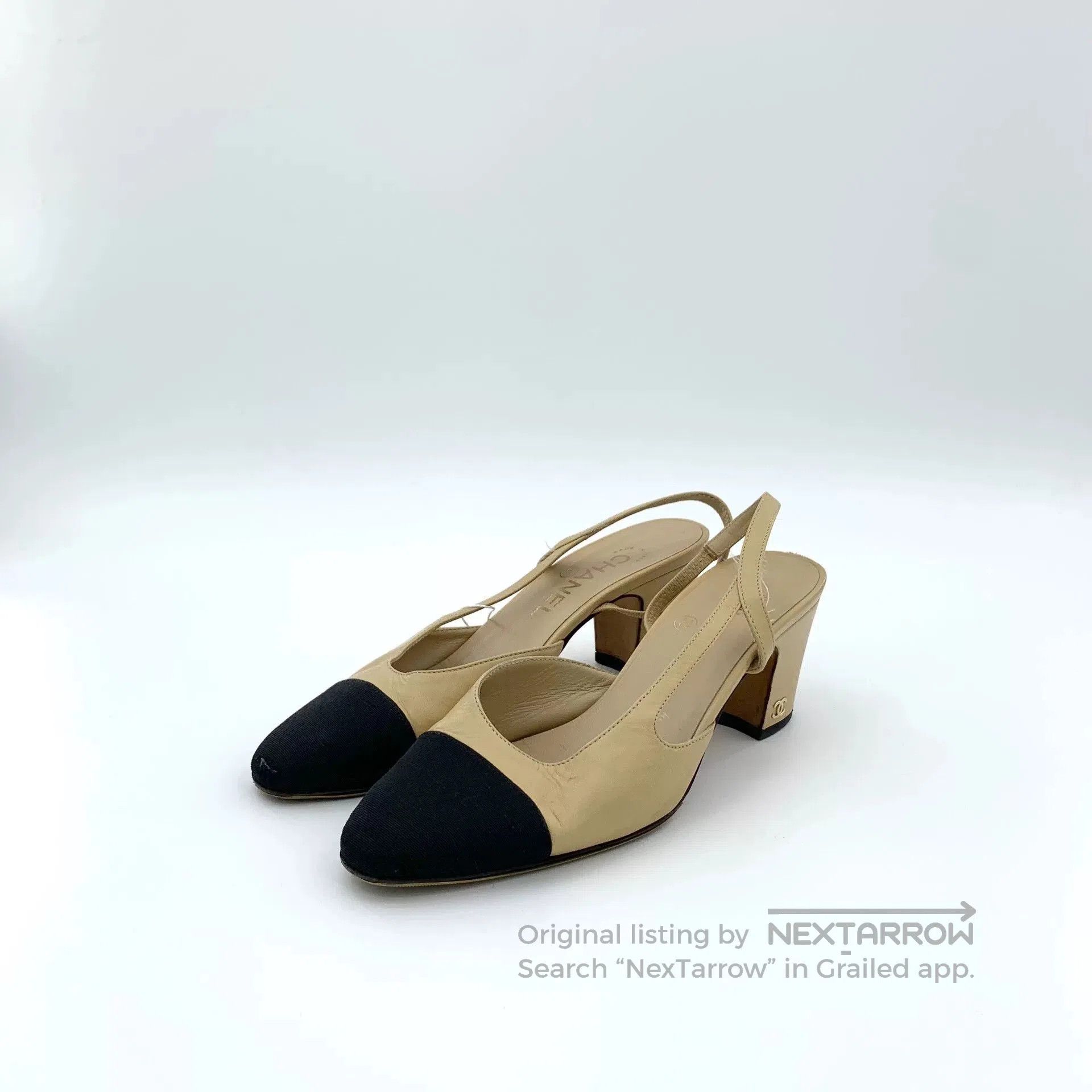 Chanel Chanel Slingback Leather Sandals. Size US 5 / IT 35 - 1 Thumbnail