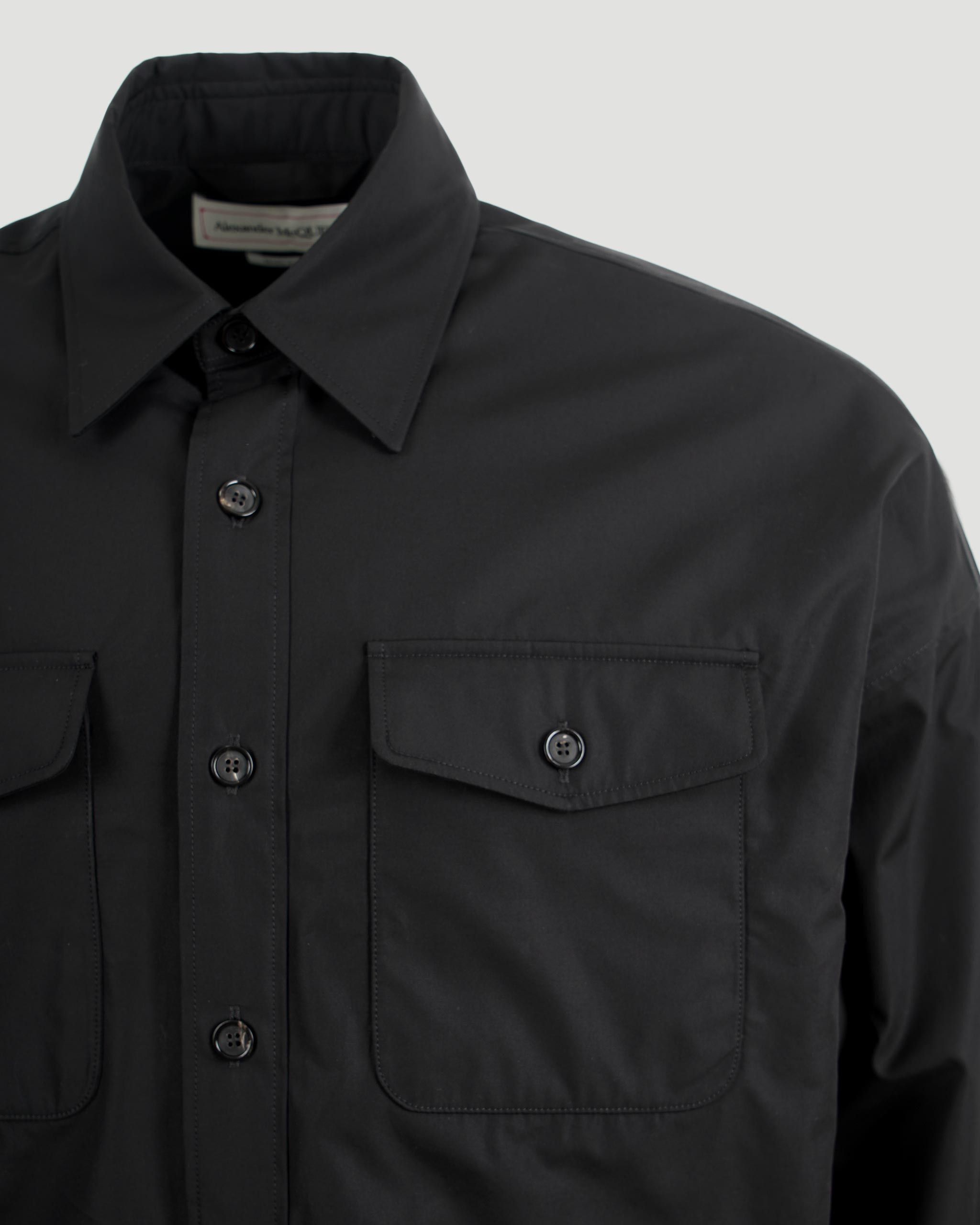 Alexander McQueen o1w1db10725 Seal Logo Shirt in Black Size US L / EU 52-54 / 3 - 2 Thumbnail