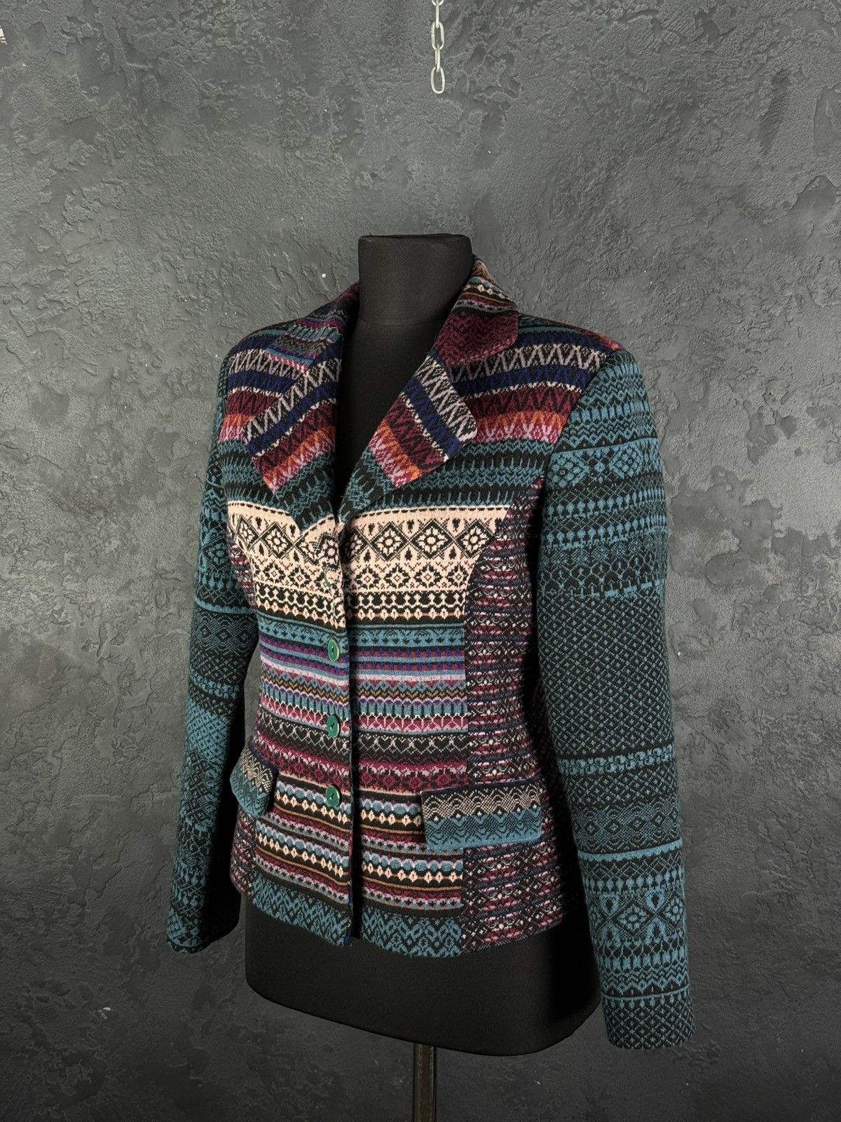 Other Vintage IVKO Woman Wool Ornaments Multicolour Blazer Jacket Size S / US 4 / IT 40 - 4 Thumbnail