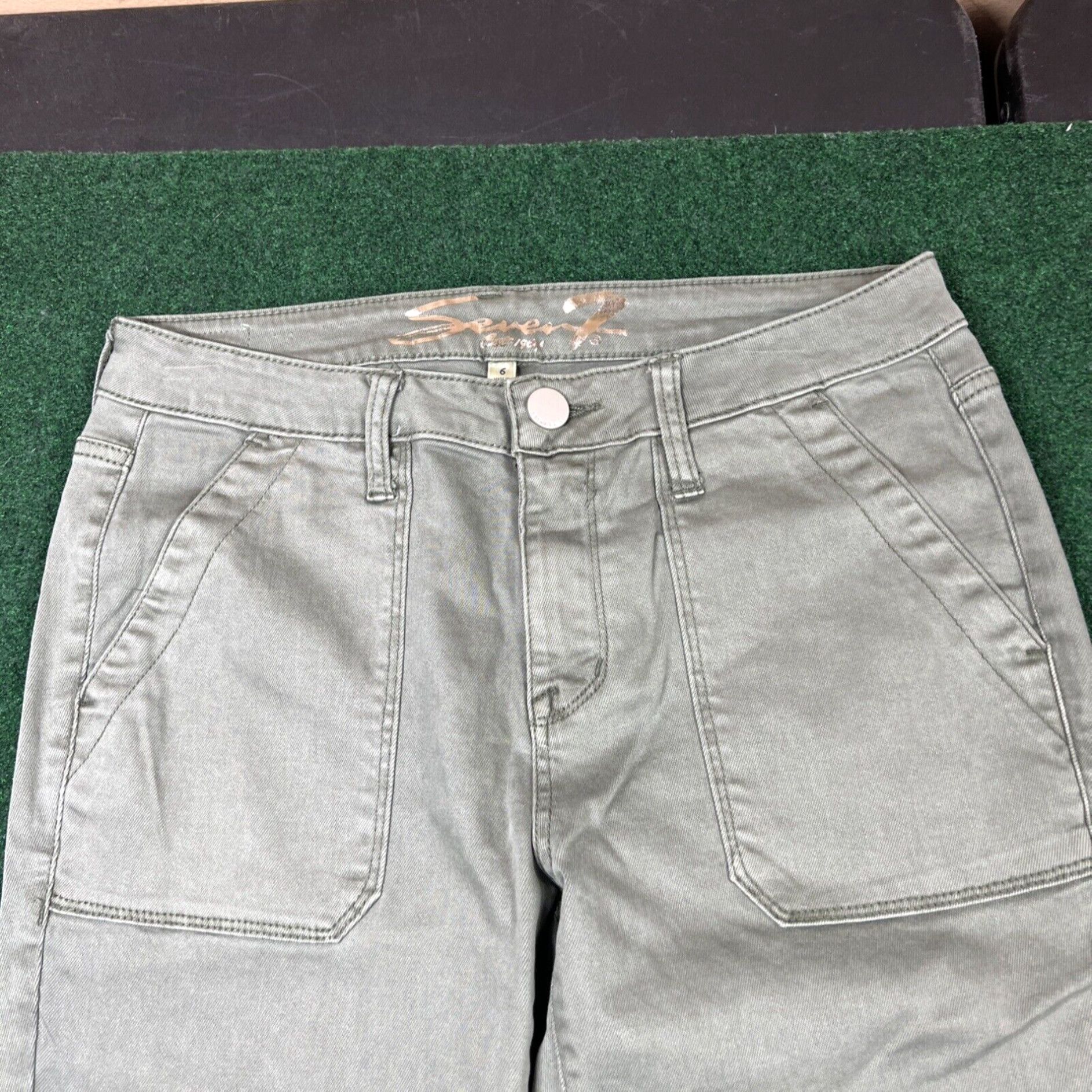 Vintage Utility by Seven7 Size 6 Green Denim pants jeans Size 28" / US 6 / IT 42 - 6 Thumbnail